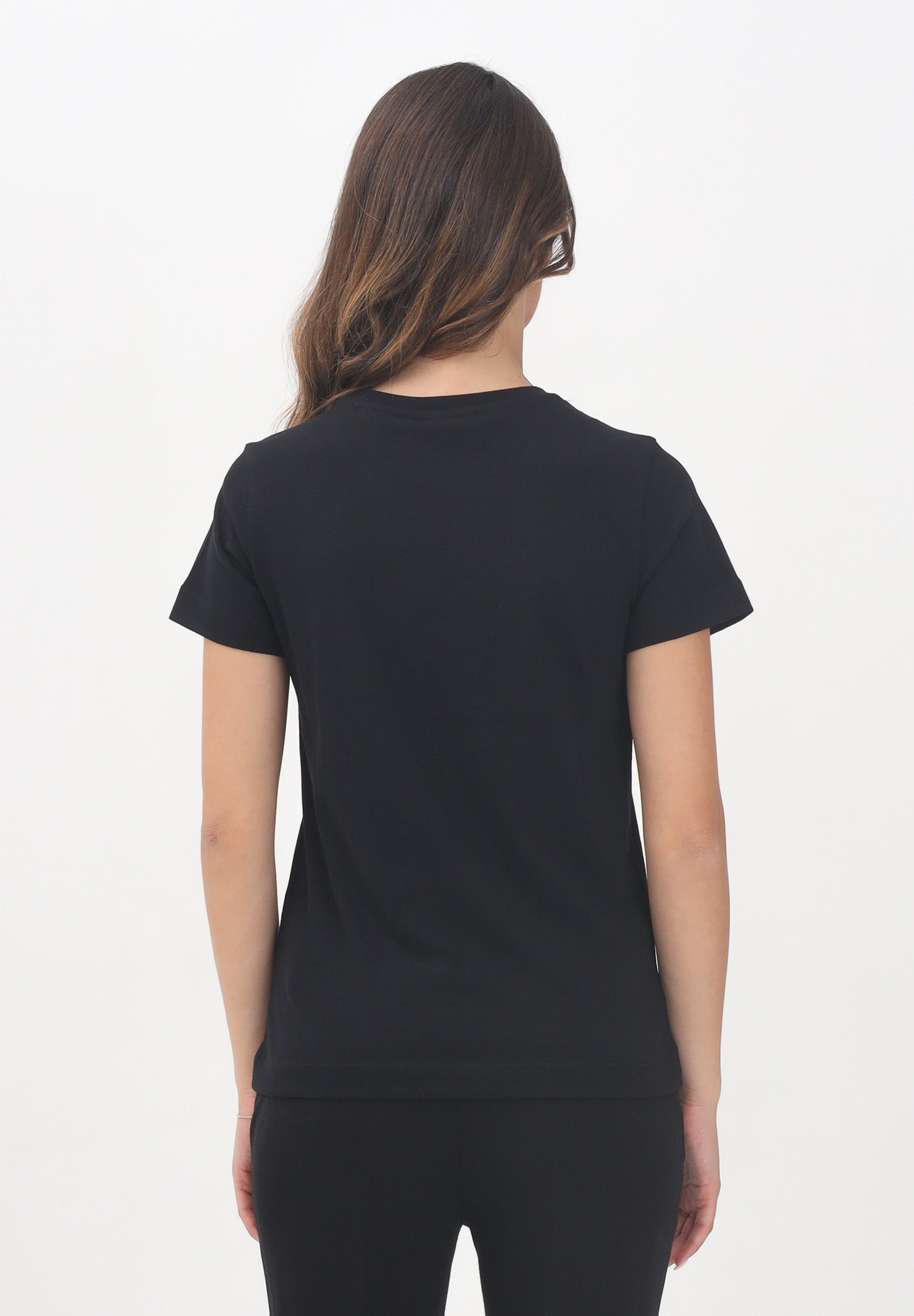PINKO T-shirt a manica corta nera da donna con logo 100355A2RD Z99 PINKO