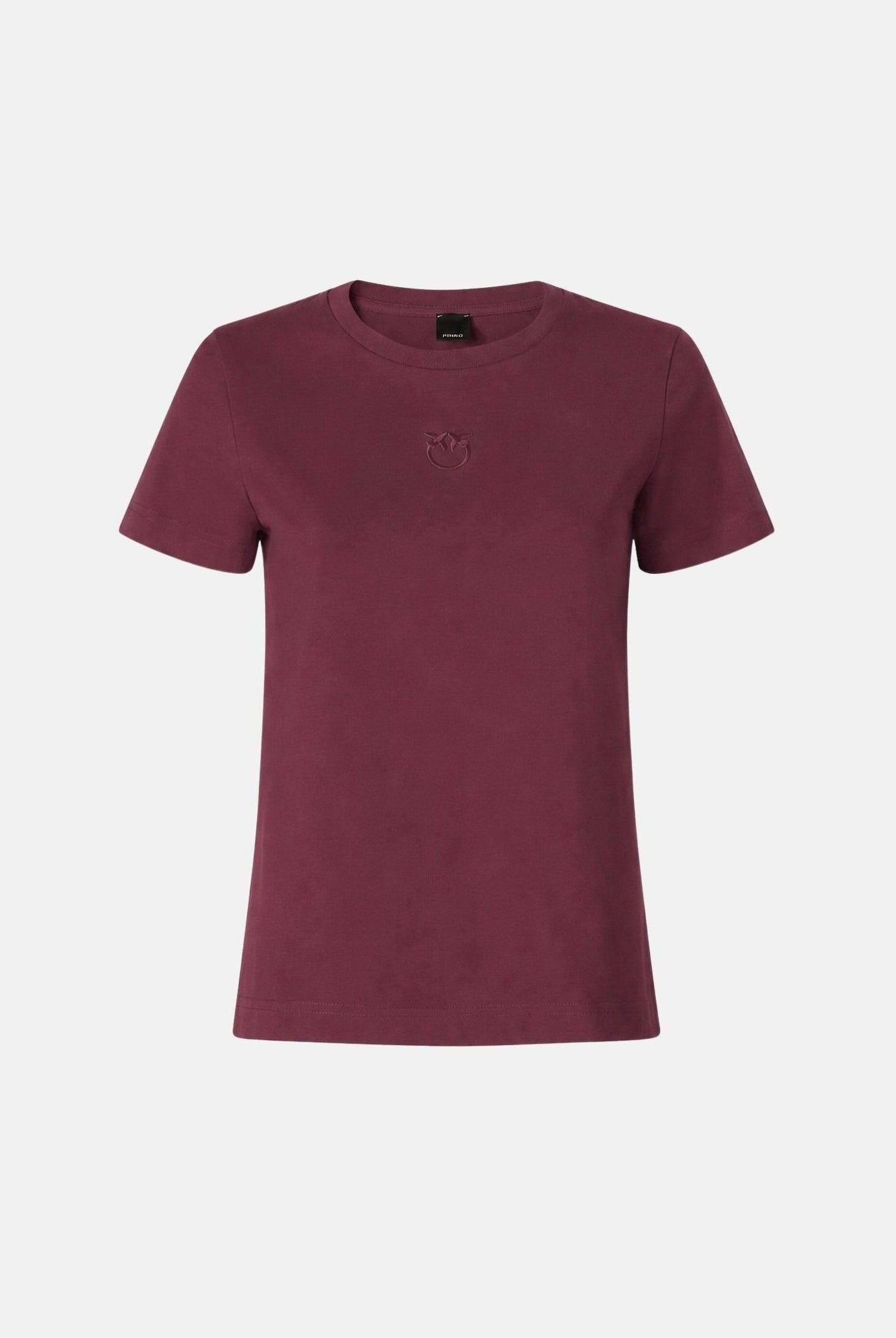 PINKO T-shirt BUSSOLOTTO Bordeaux scuro da donna con logo LOVE BIRDS 100355A3HM RR7 PINKO