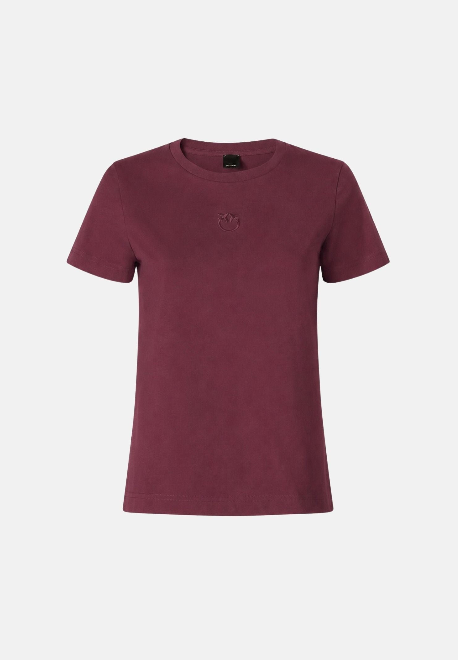 PINKO T-shirt BUSSOLOTTO Bordeaux scuro da donna con logo LOVE BIRDS 100355A3HM RR7 PINKO