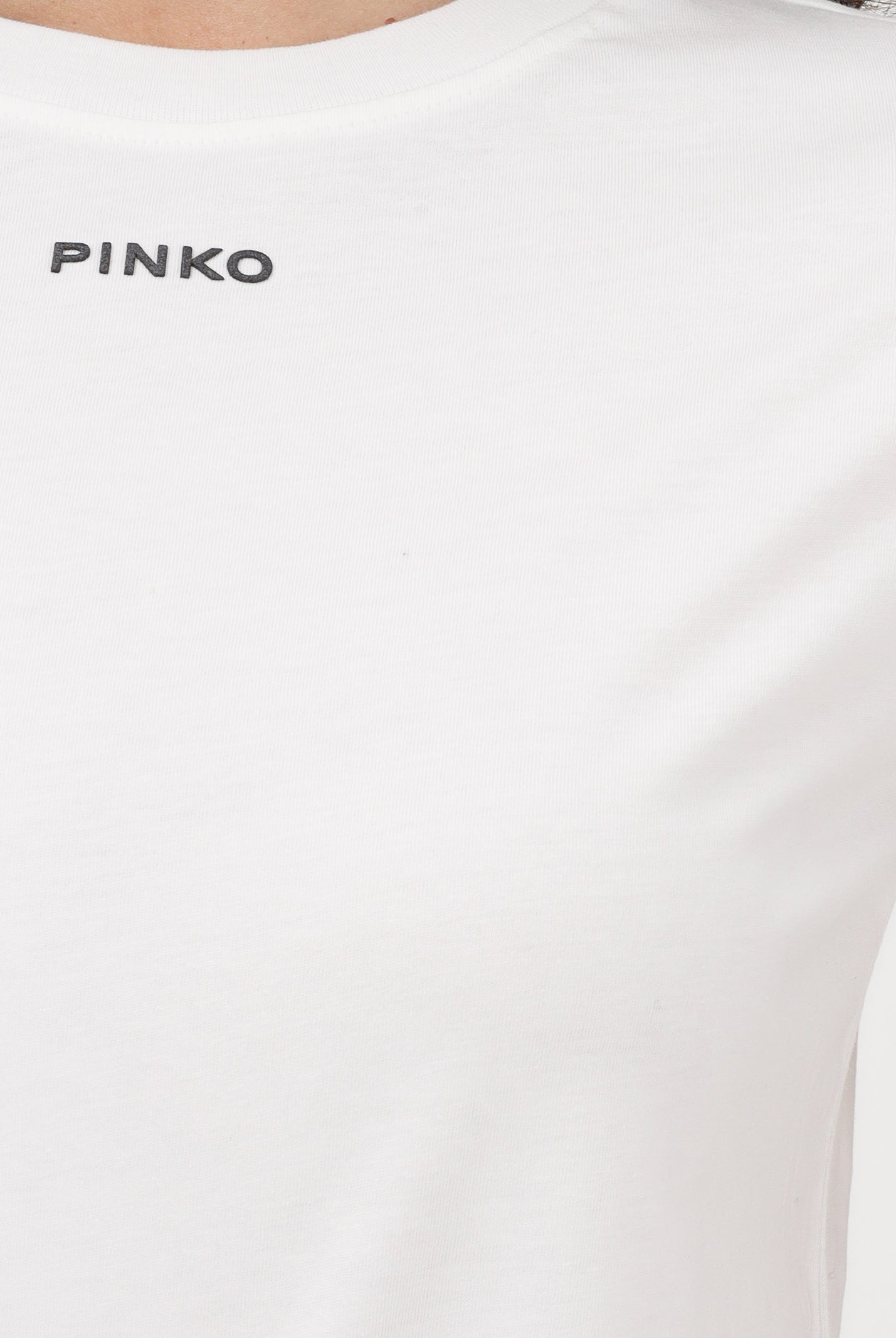 PINKO T-shirt a manica corta bianca da donna con logo 100373A34F Z05 PINKO