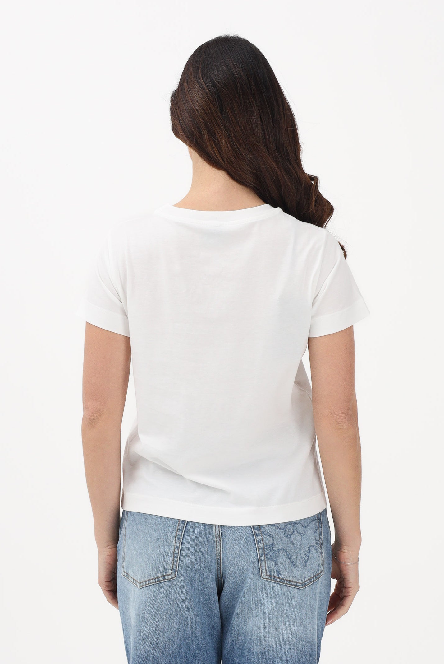 PINKO T-shirt a manica corta bianca da donna con logo 100373A34F Z05 PINKO