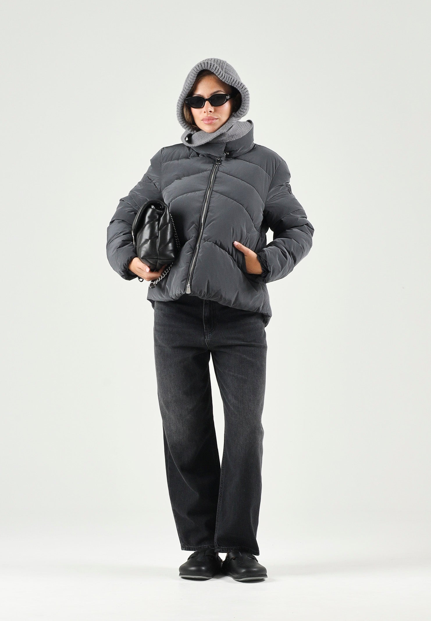 PINKO Piumino MIRCO CABAN Caviale nero da donna con lavorazione trapuntata. 101598A39J Z98 PINKO