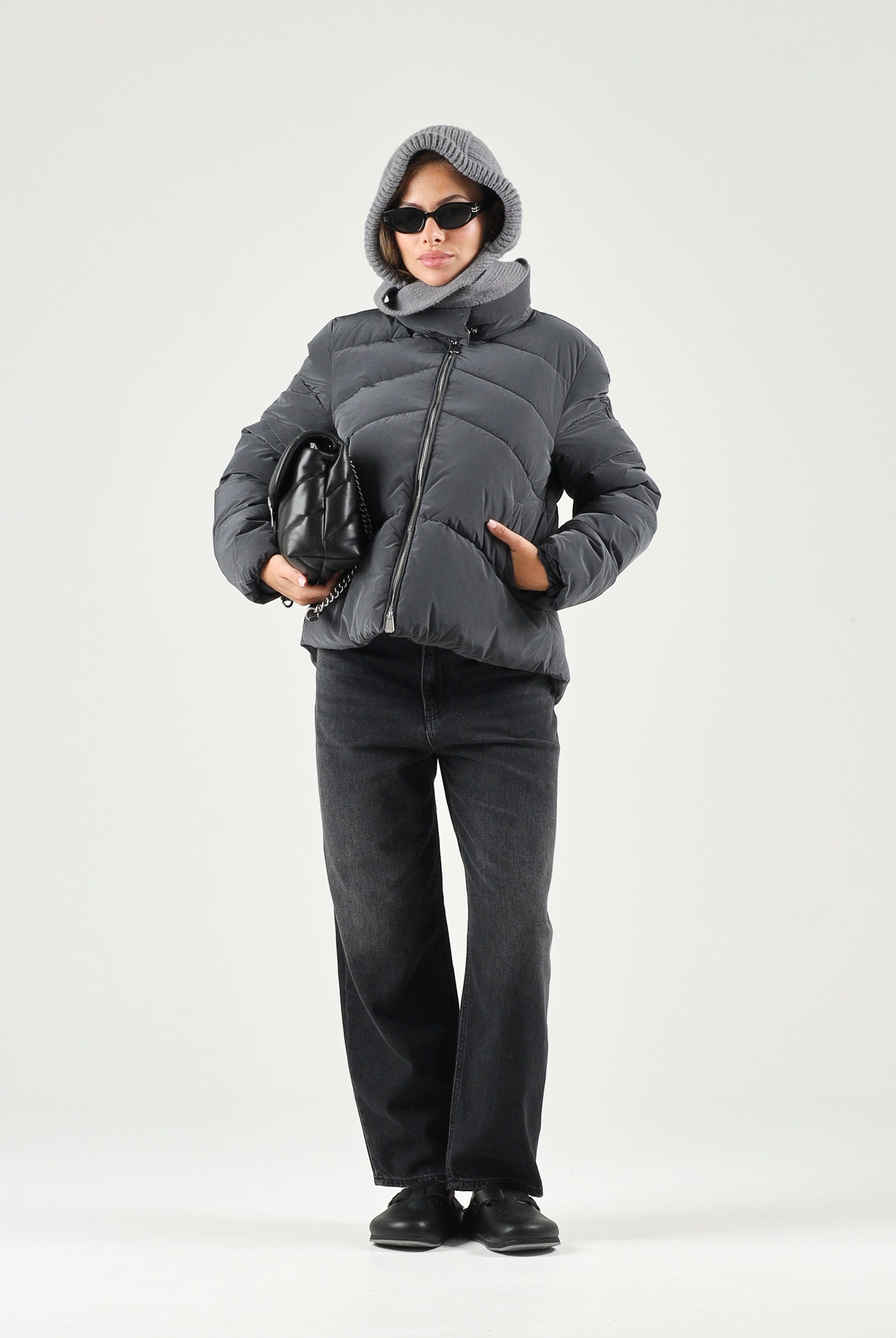 PINKO Piumino MIRCO CABAN Caviale nero da donna con lavorazione trapuntata. 101598A39J Z98 PINKO