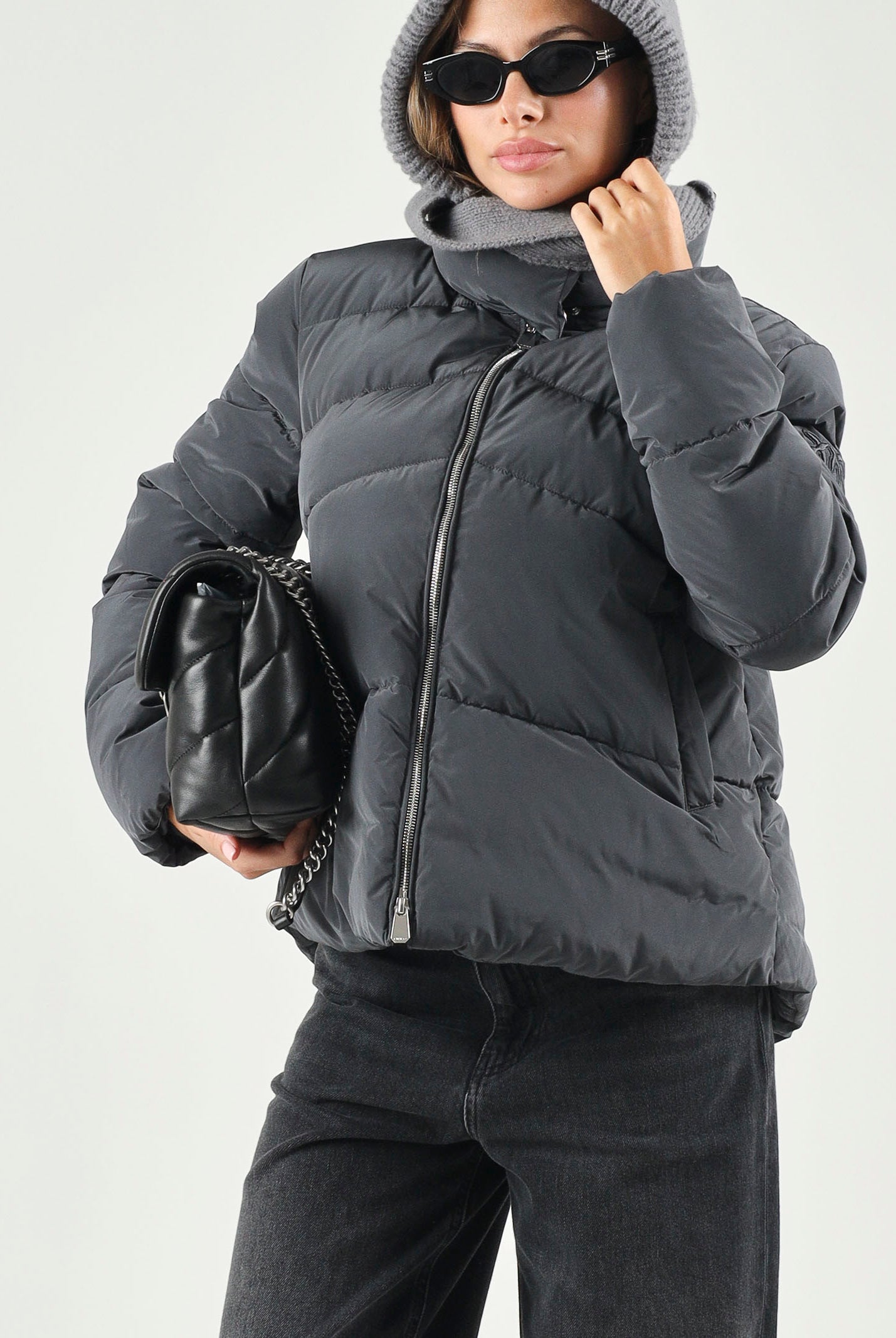 PINKO Piumino MIRCO CABAN Caviale nero da donna con lavorazione trapuntata. 101598A39J Z98 PINKO