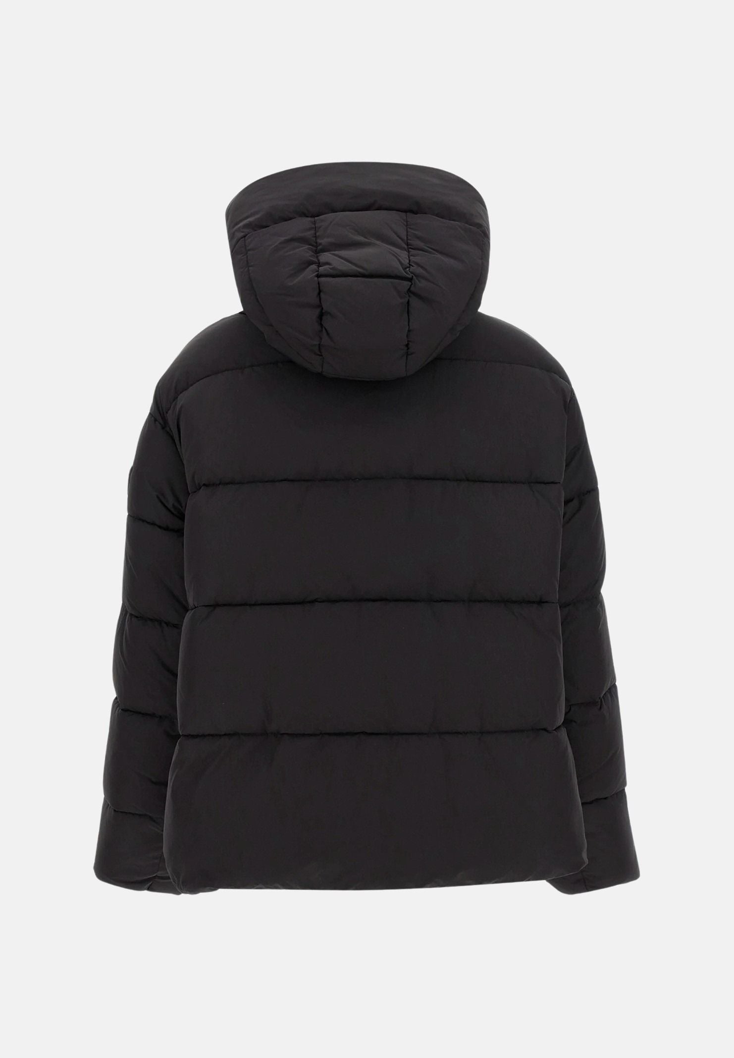 PINKO Piumino GIZA Nero Limousine da donna con trapuntatura orizzontale e cappuccio avvolgente. 101602A3EA Z99 PINKO