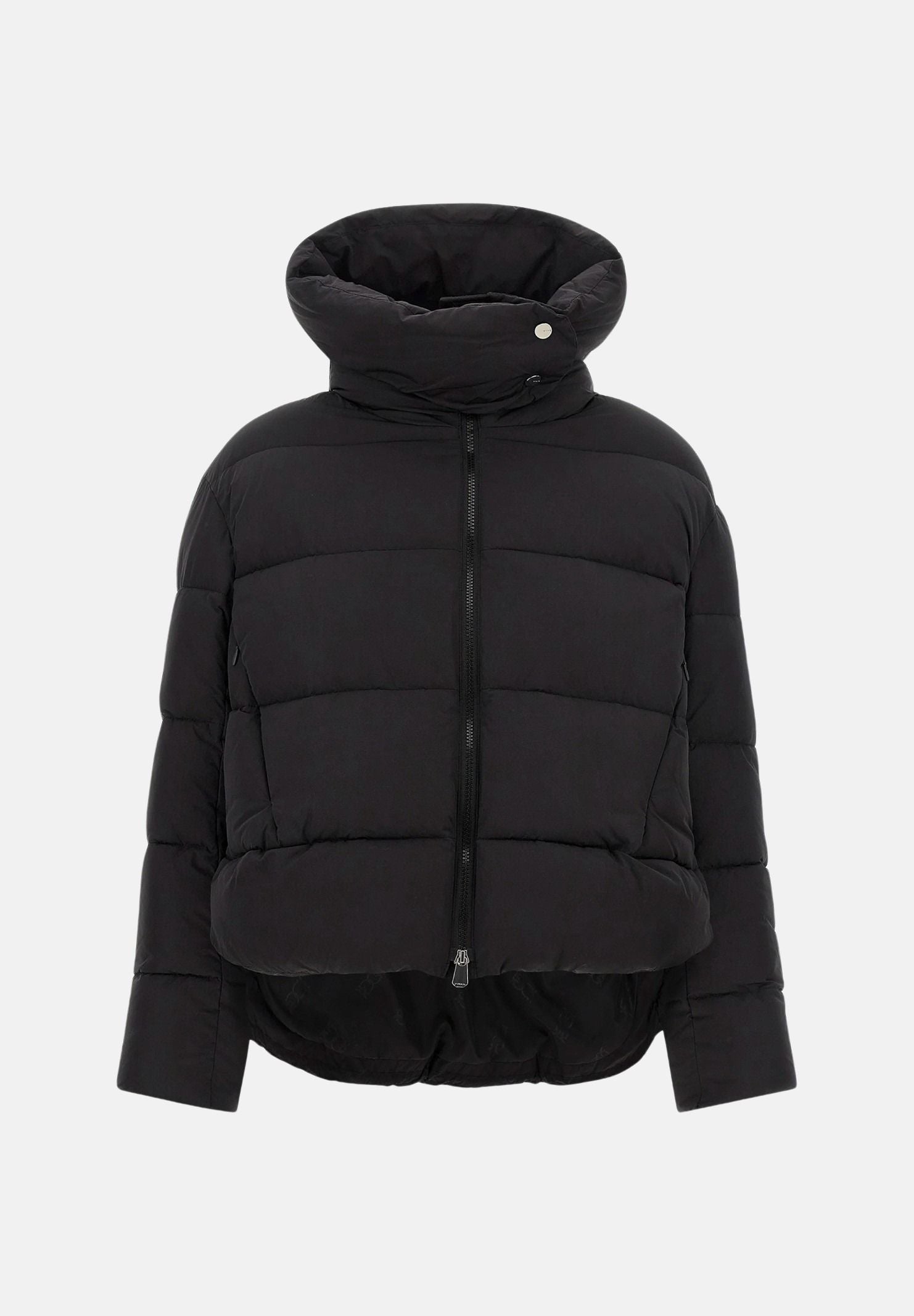 PINKO Piumino GIZA Nero Limousine da donna con trapuntatura orizzontale e cappuccio avvolgente. 101602A3EA Z99 PINKO
