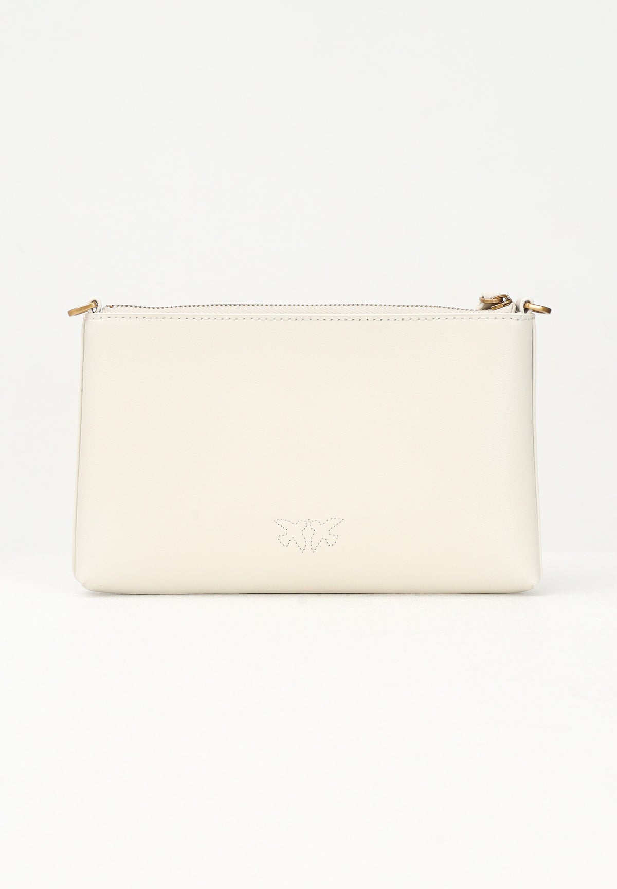 PINKO Pochette Flat Horizontal Mini panna da donna dalla texture liscia 104277A0F1 Z14Q PINKO
