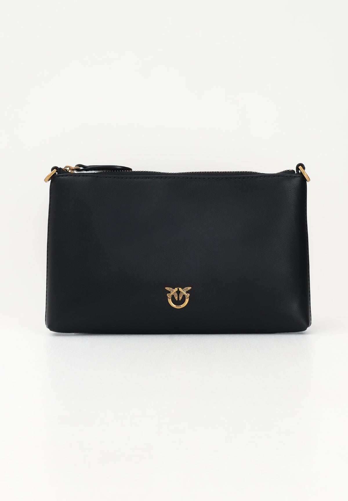 PINKO Pochette Flat Horizontal Mini nera da donna dalla texture liscia 104277A0F1 Z99Q PINKO