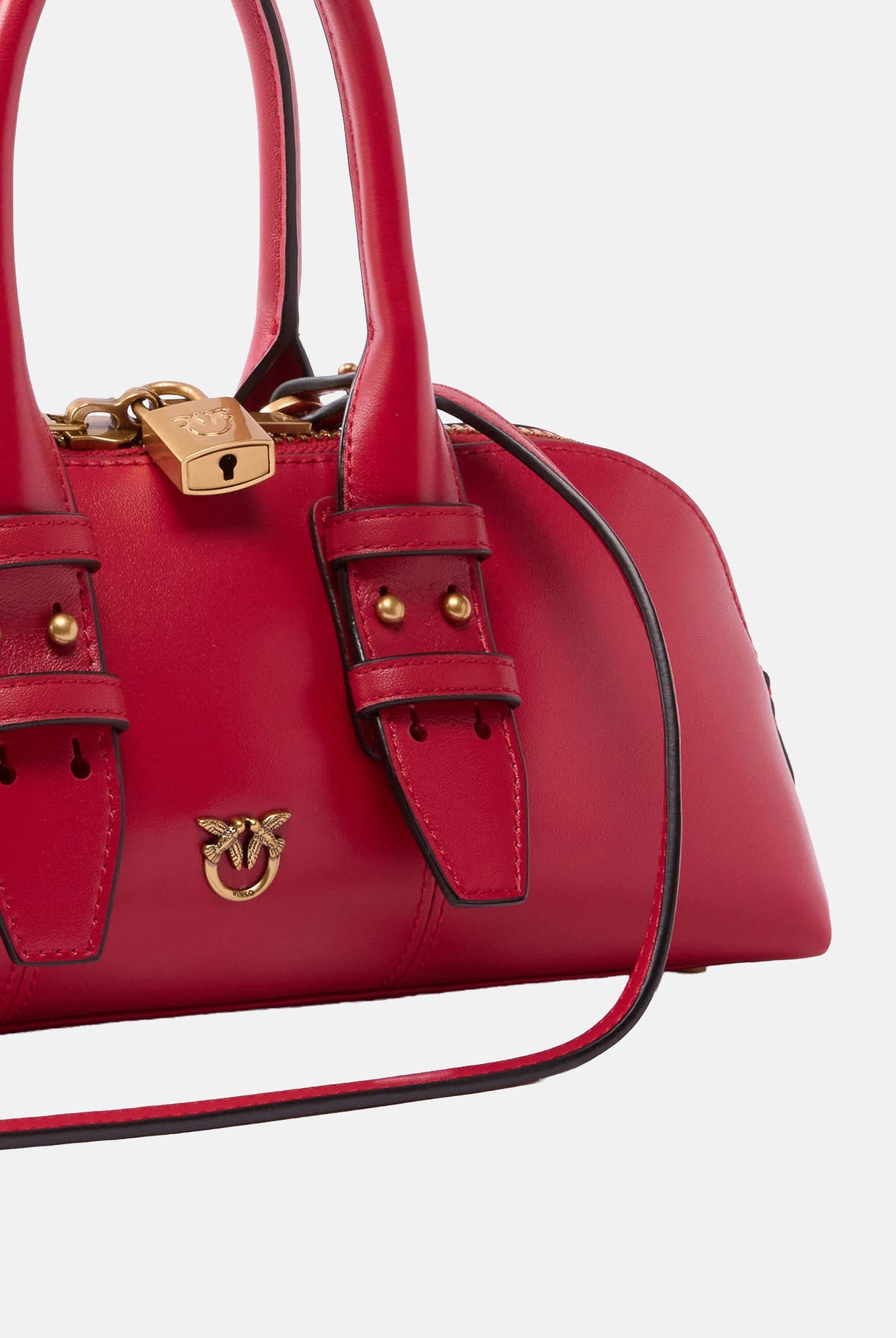 PINKO Borsa a mano LOVE ONE POCKET C rossa da donna con lucchetto decorato dall'iconico logo Love Birds 105334A0QO R59Q PINKO