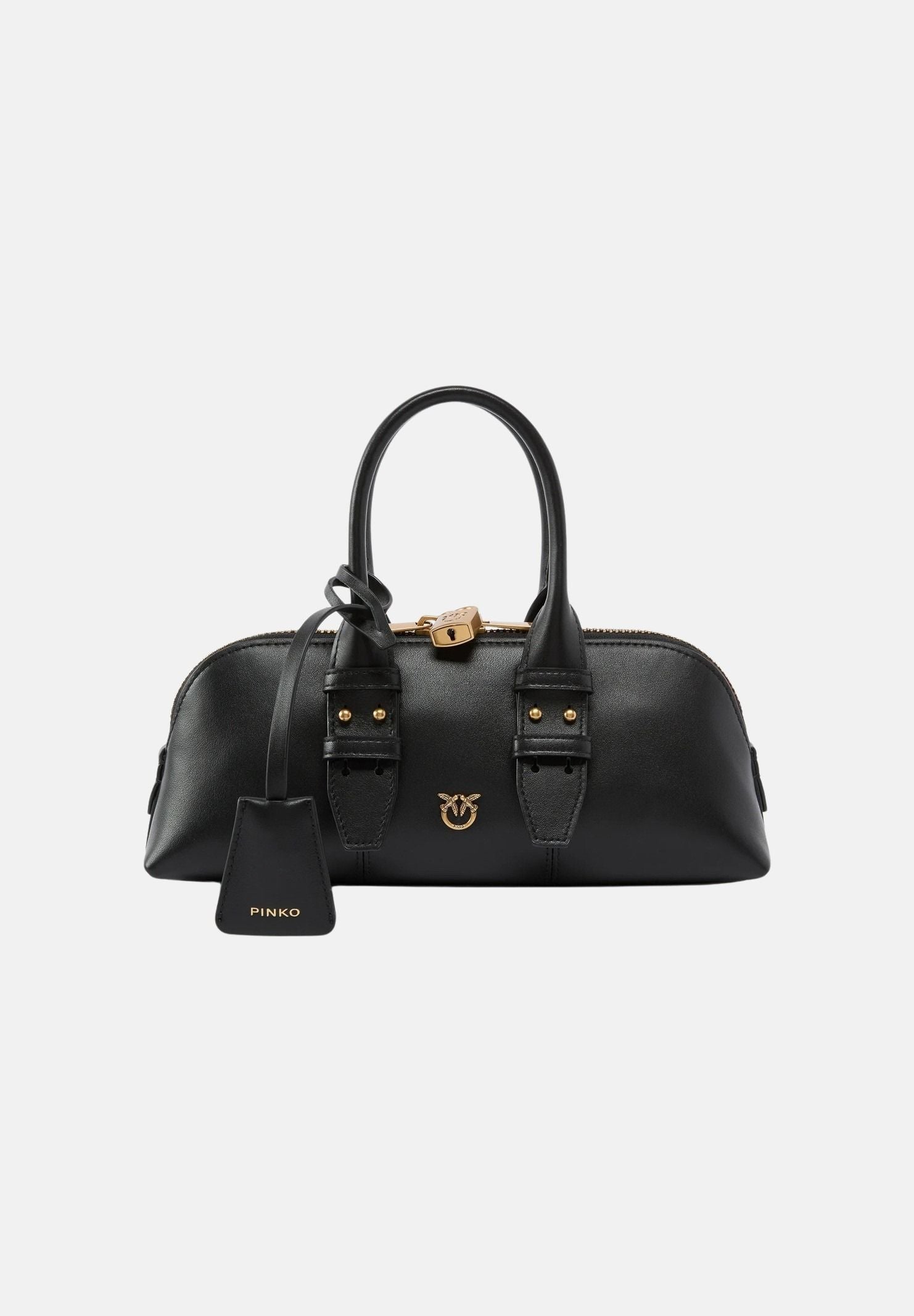 PINKO Borsa LOVE ONE POCKET C Nero-Antique Gold, da donna con chiusura Love Birds 105334A0QO Z99Q PINKO