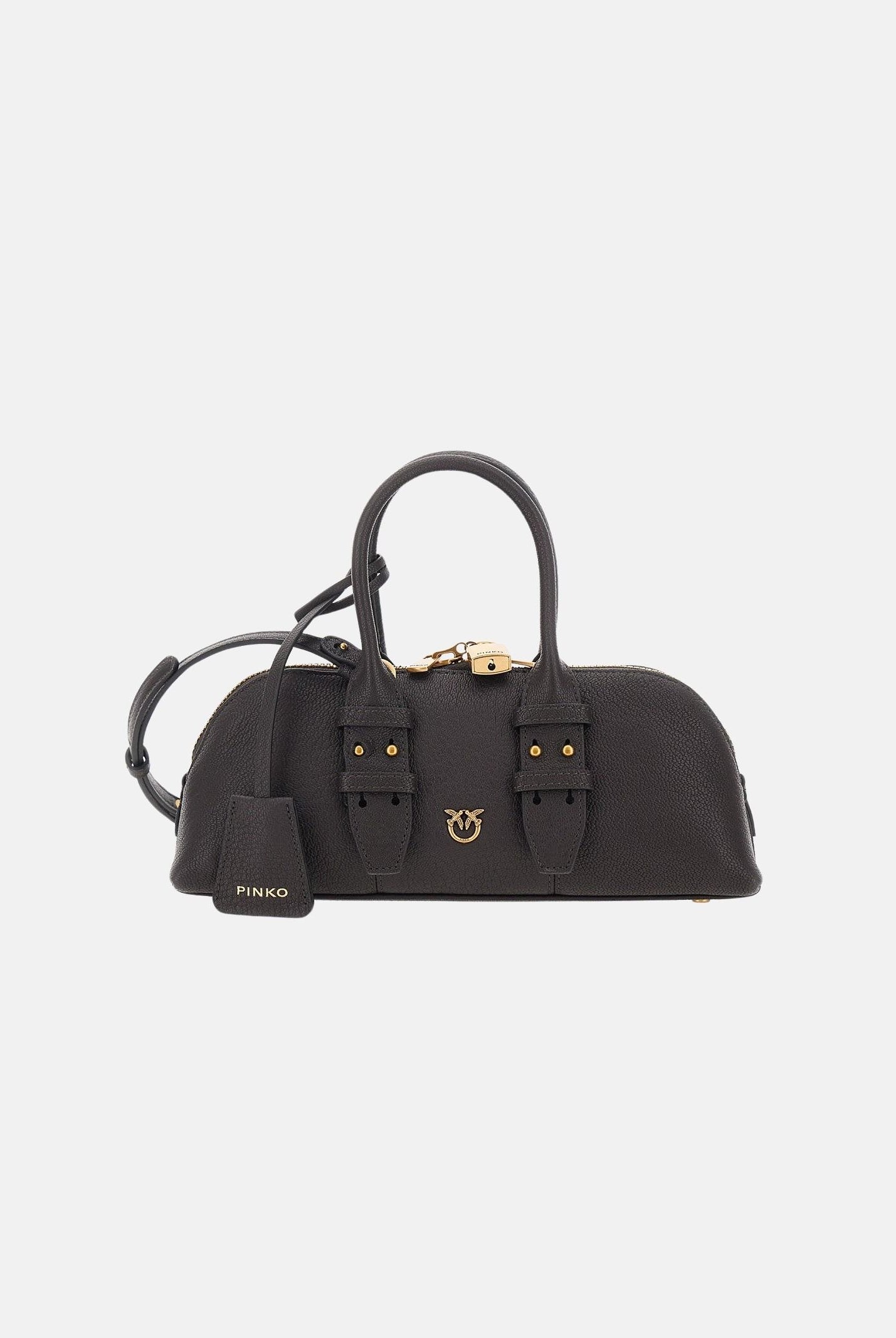 PINKO Borsa a mano BOWLING ORIZZONTALE Marrone da donna in pelle martellata 105334A3CX M12Q PINKO