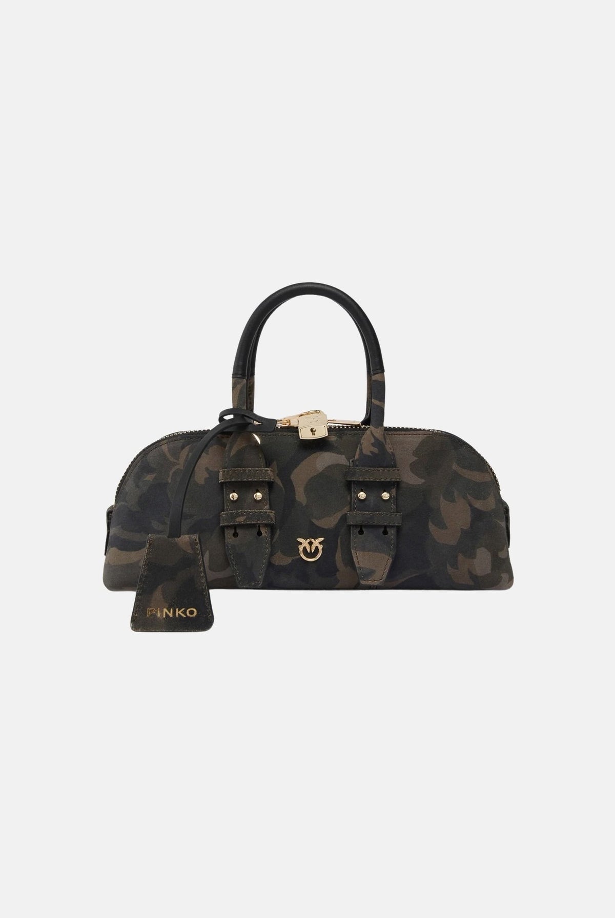PINKO Borsa a mano ESCAPE BAG HORIZONTAL verde militare da donna con motivo camouflage 105334A3LR ST3Y PINKO
