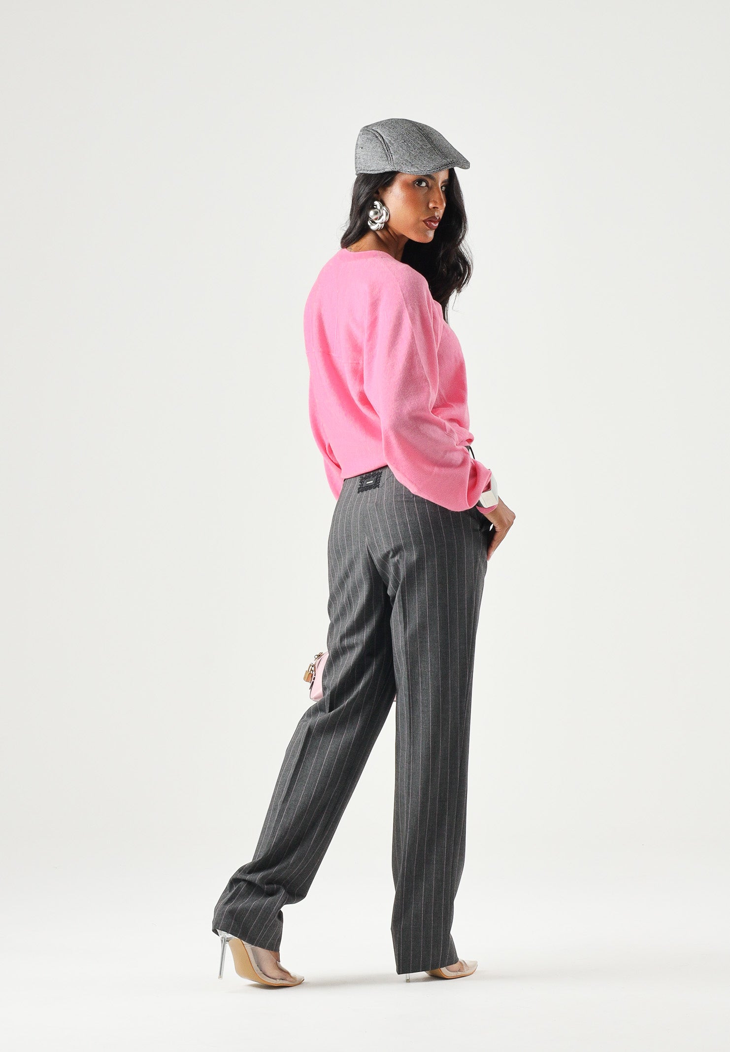 PINKO Maglia LANZAROTE rosa garofalo da donna con logo LOVE BIRDS 105417A18M O00 PINKO