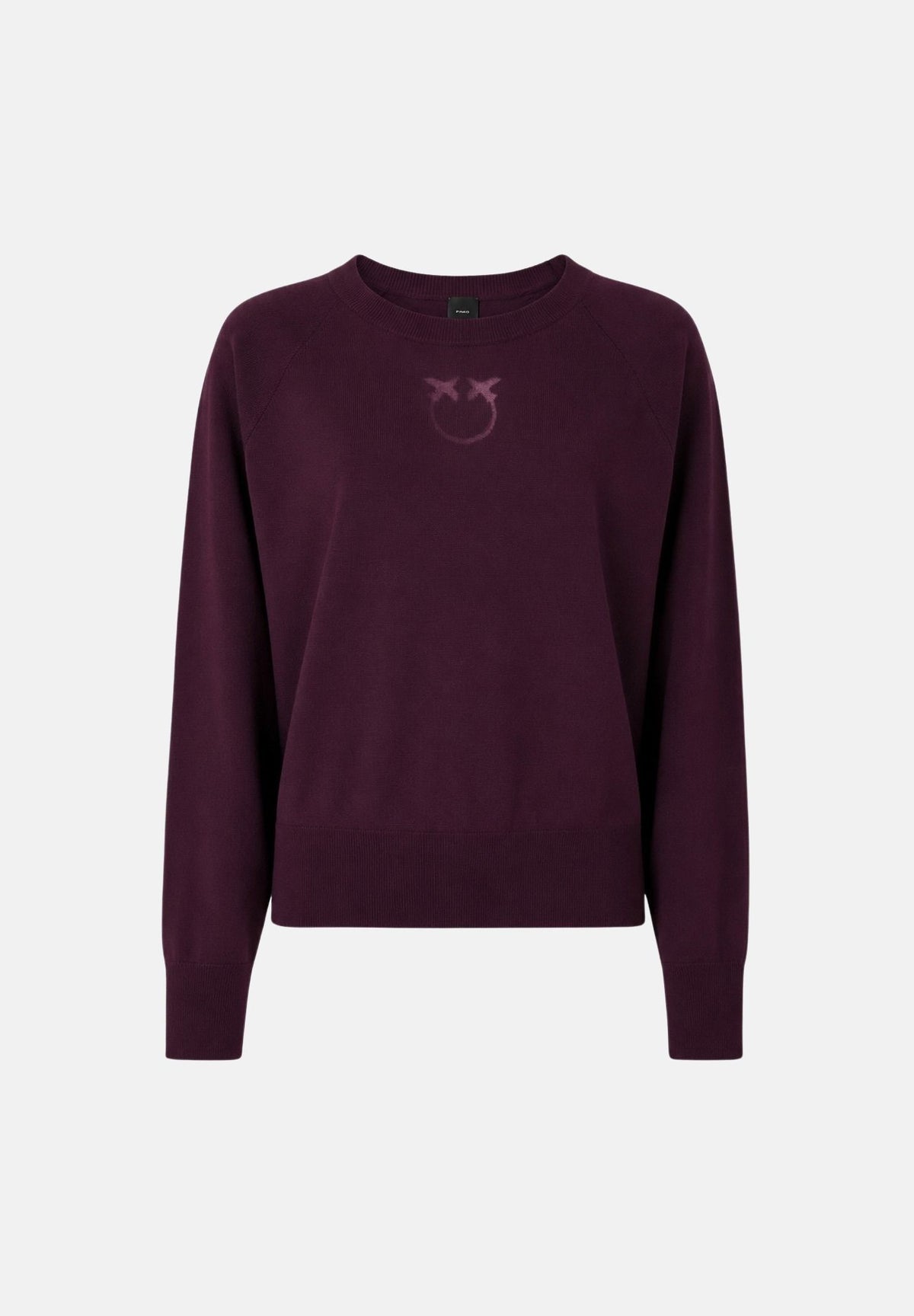 PINKO Maglia LANZAROTE viola prugna da donna con logo LOVE BIRDS 105417A18M W63 PINKO