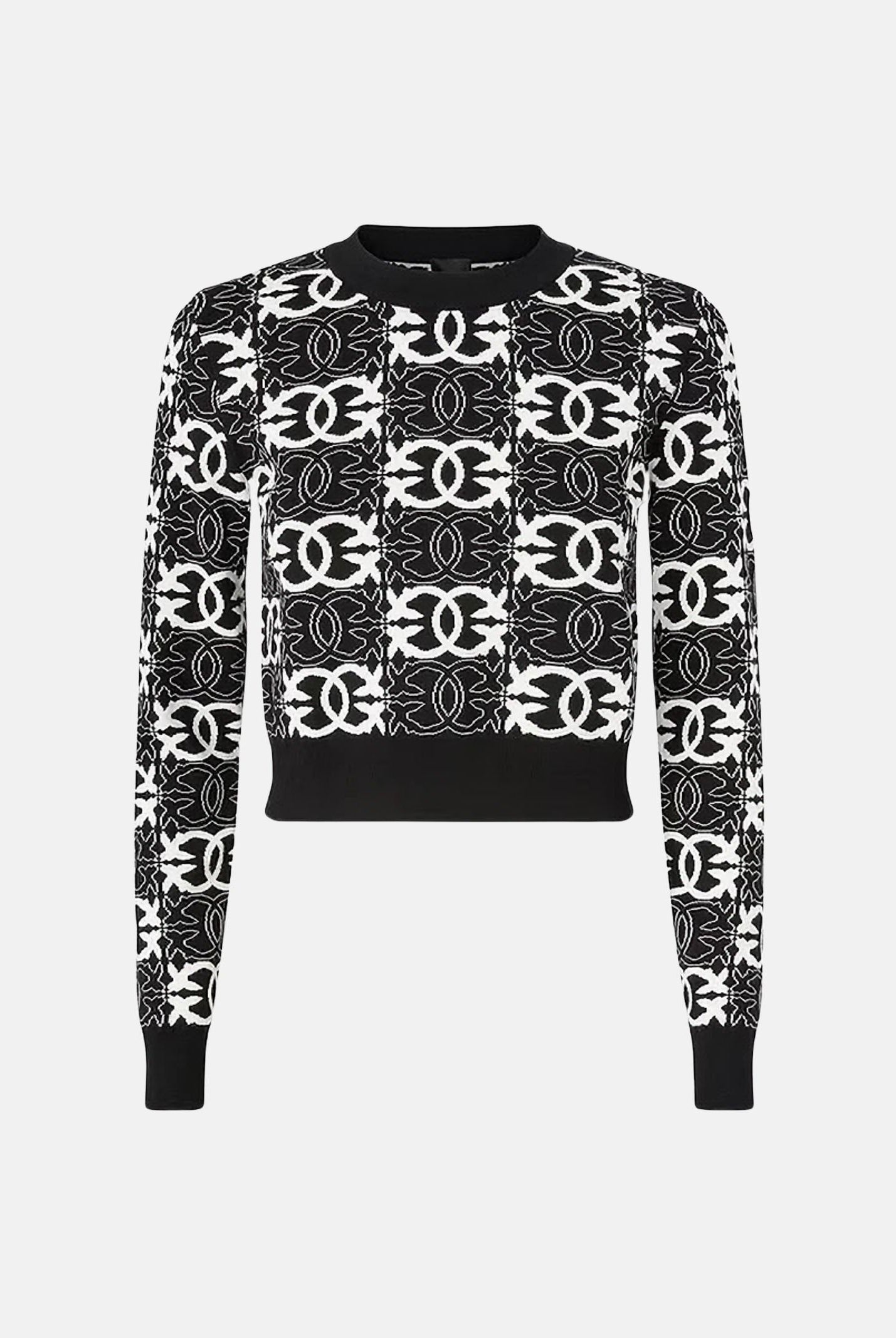 PINKO Maglia GYPSIES cropped marrone da donna con motivo logo all over 106041A2YD LC2 PINKO