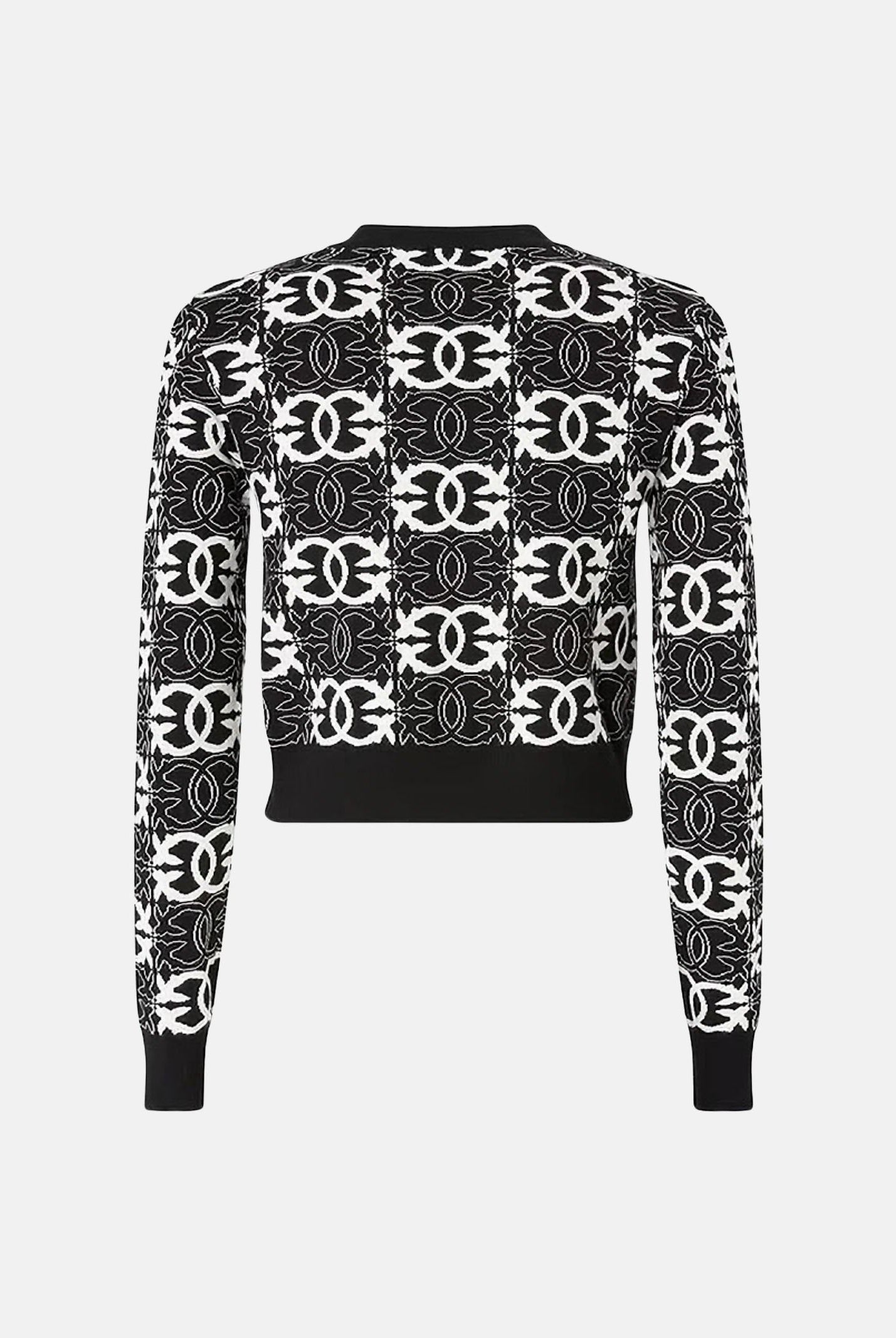 PINKO Maglia GYPSIES cropped marrone da donna con motivo logo all over 106041A2YD LC2 PINKO