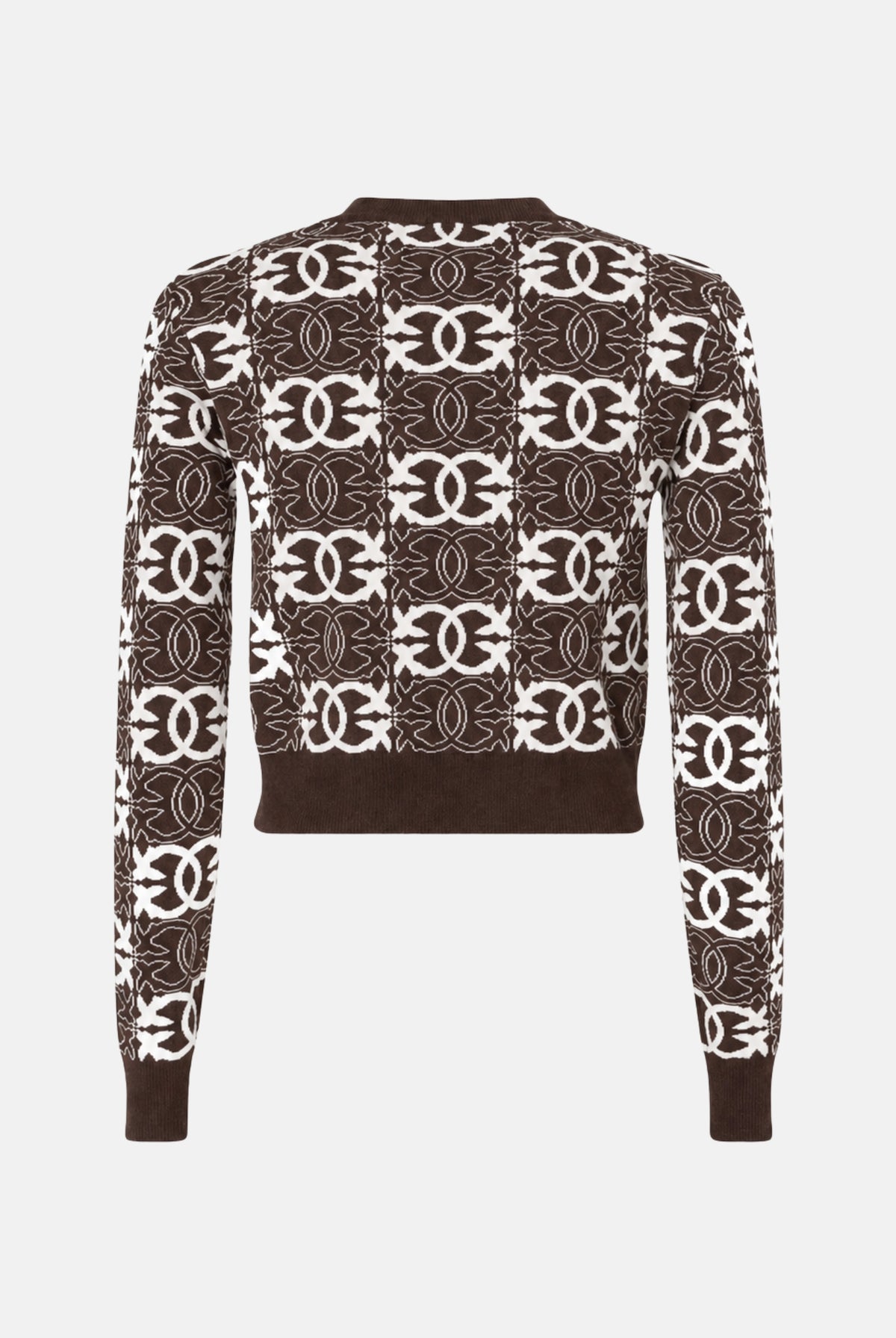 PINKO Maglia GYPSIES cropped marrone da donna con motivo logo all over 106041A2YD LC2 PINKO