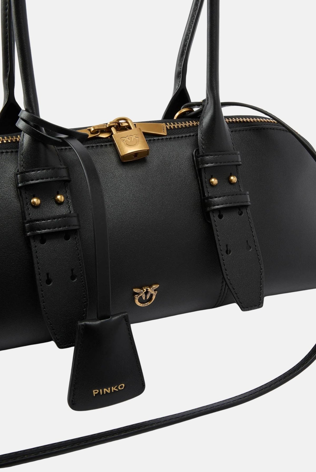 PINKO Borsa a spalla ESCAPE BAG HORIZONTAL nera da donna con chiusura a doppio cursore<BR/> 106169A0QO Z99Q PINKO