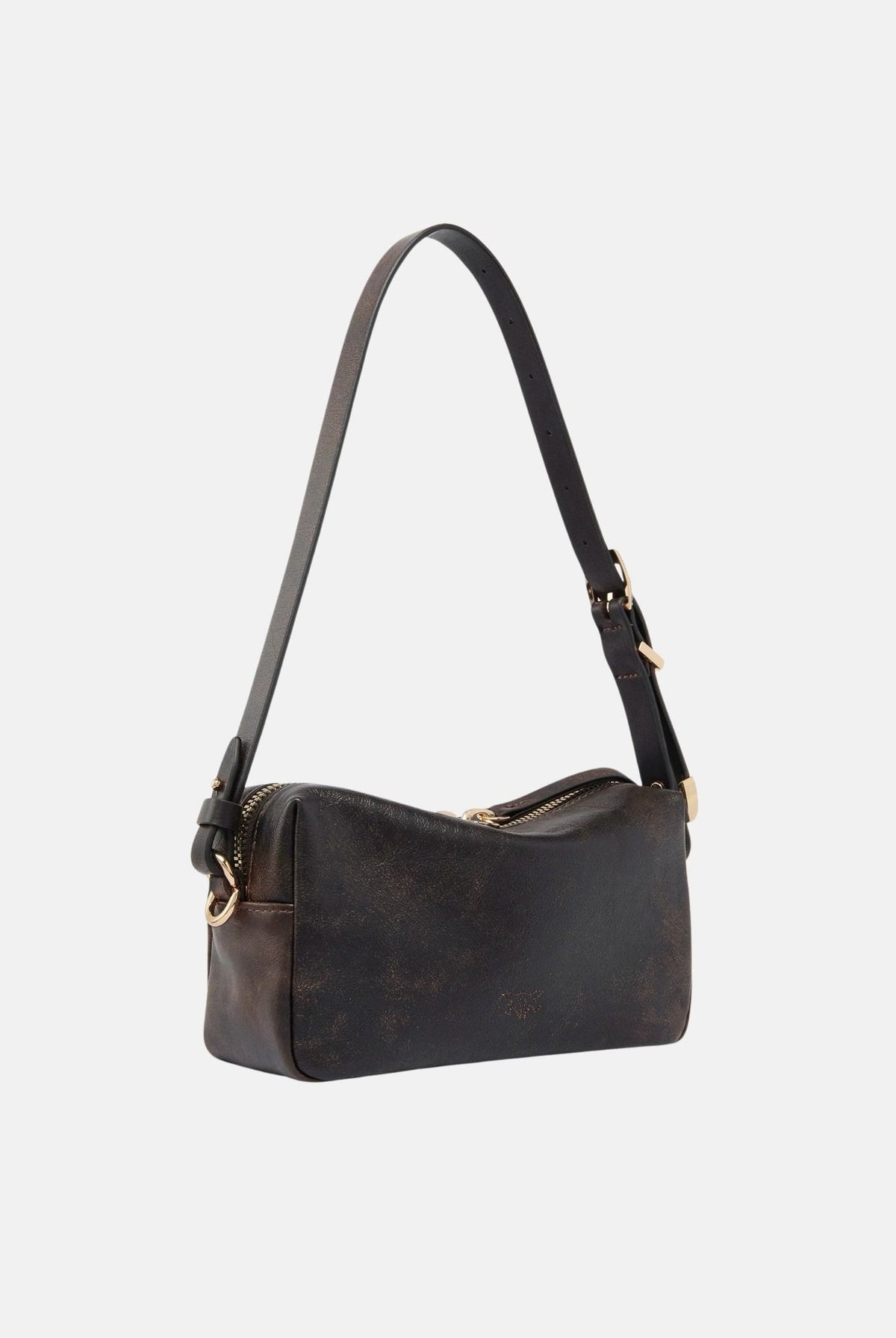 PINKO Borsa a spalla TRIPTYCH BOWLING marrone scuro da donna con doppia tracolla rimovibile 106967A3LO L64Y PINKO