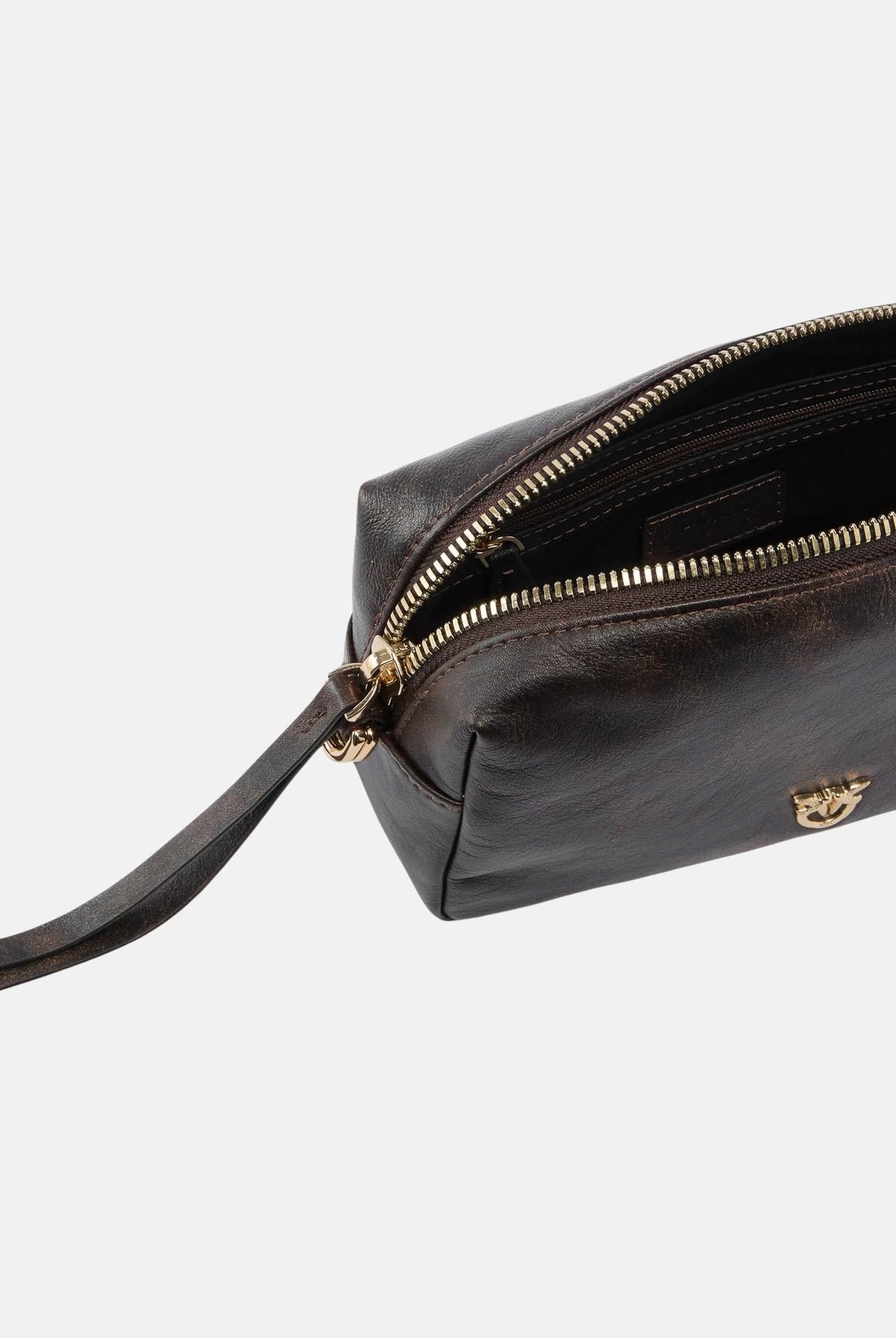PINKO Borsa a spalla TRIPTYCH BOWLING marrone scuro da donna con doppia tracolla rimovibile 106967A3LO L64Y PINKO