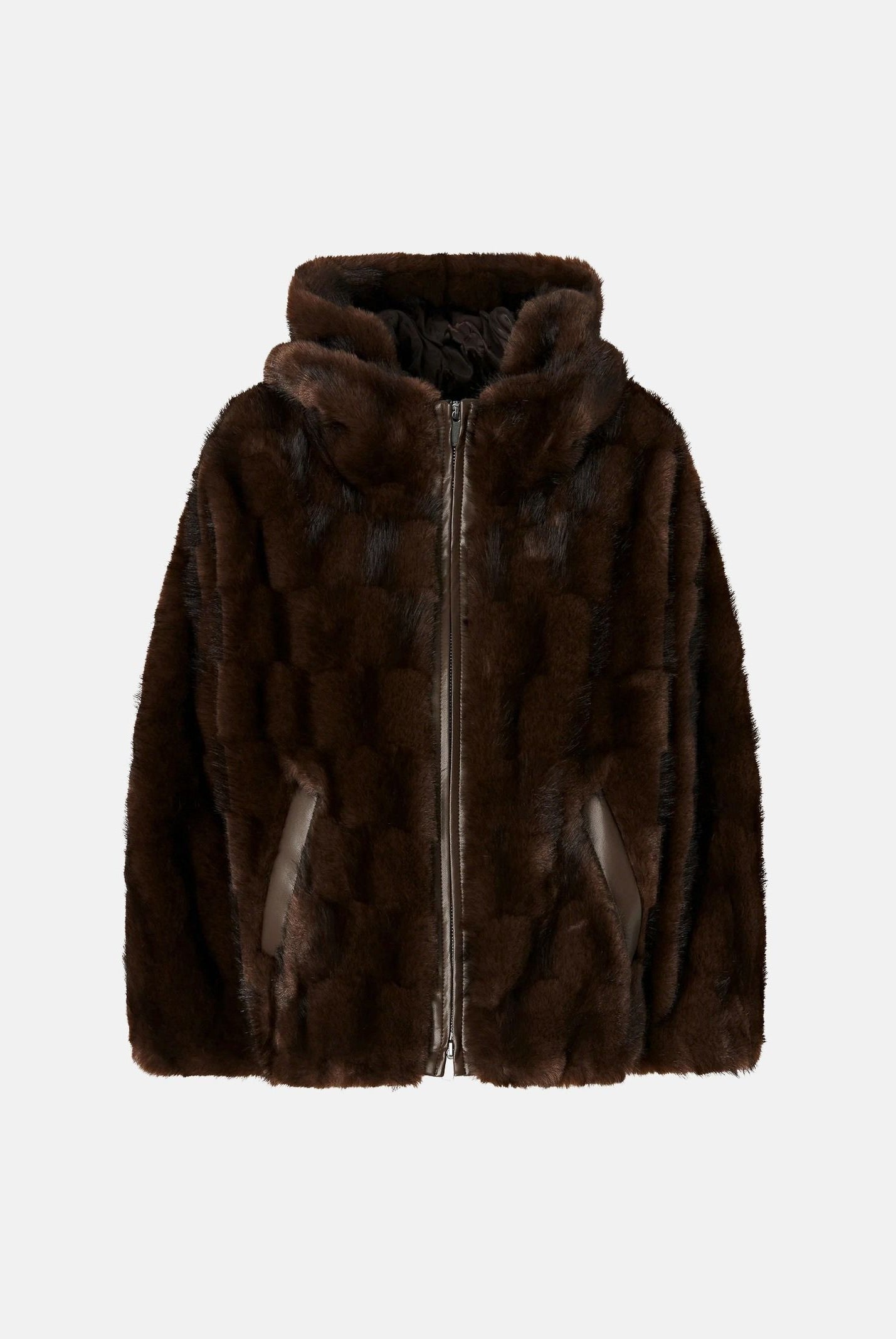 PINKO Giacca BLOUSON chicco di caffè-marrone da donna effetto pelliccia<BR/> 107054A3C5 M11 PINKO