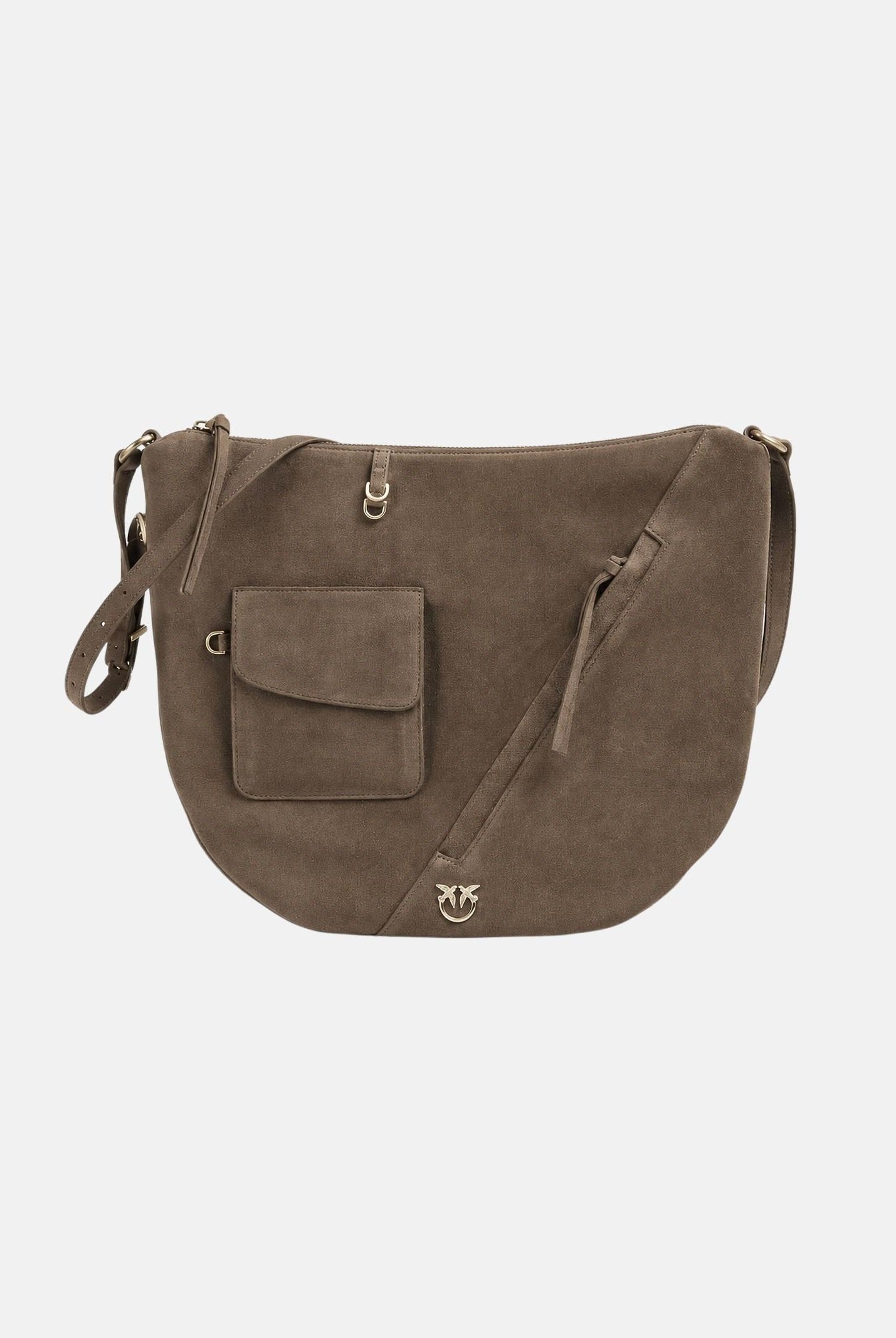 PINKO Borsa LUNA BIG HOBO taupe-marrone da donna con tasche applicate 107067A0F6 L34J PINKO