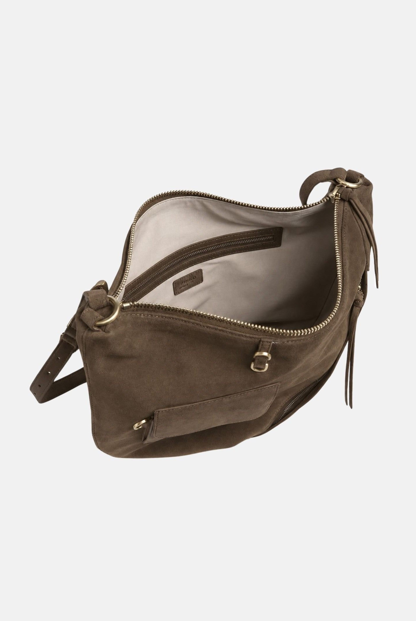 PINKO Borsa LUNA BIG HOBO taupe-marrone da donna con tasche applicate 107067A0F6 L34J PINKO