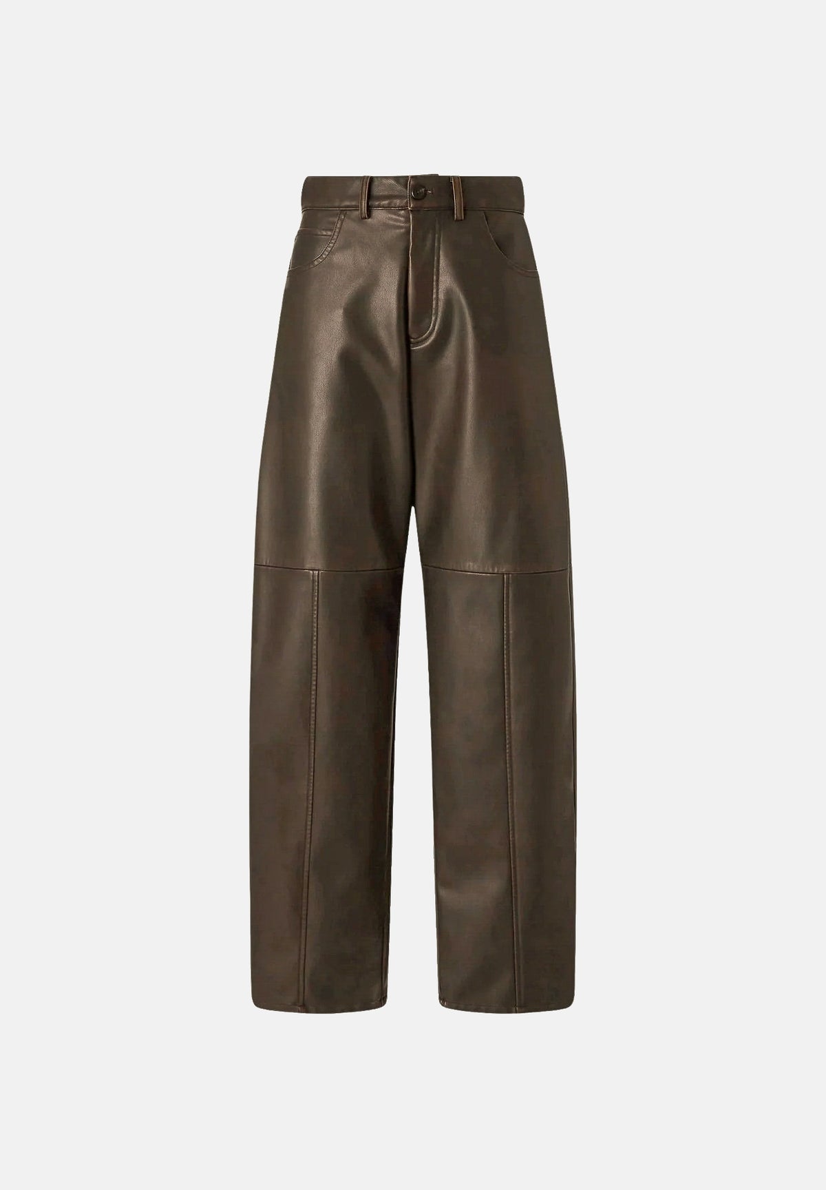 PINKO Pantalone PAPAVERO marrone da donna con impunture a vista e logo sagomato ricamato 107077A3E8 L64 PINKO