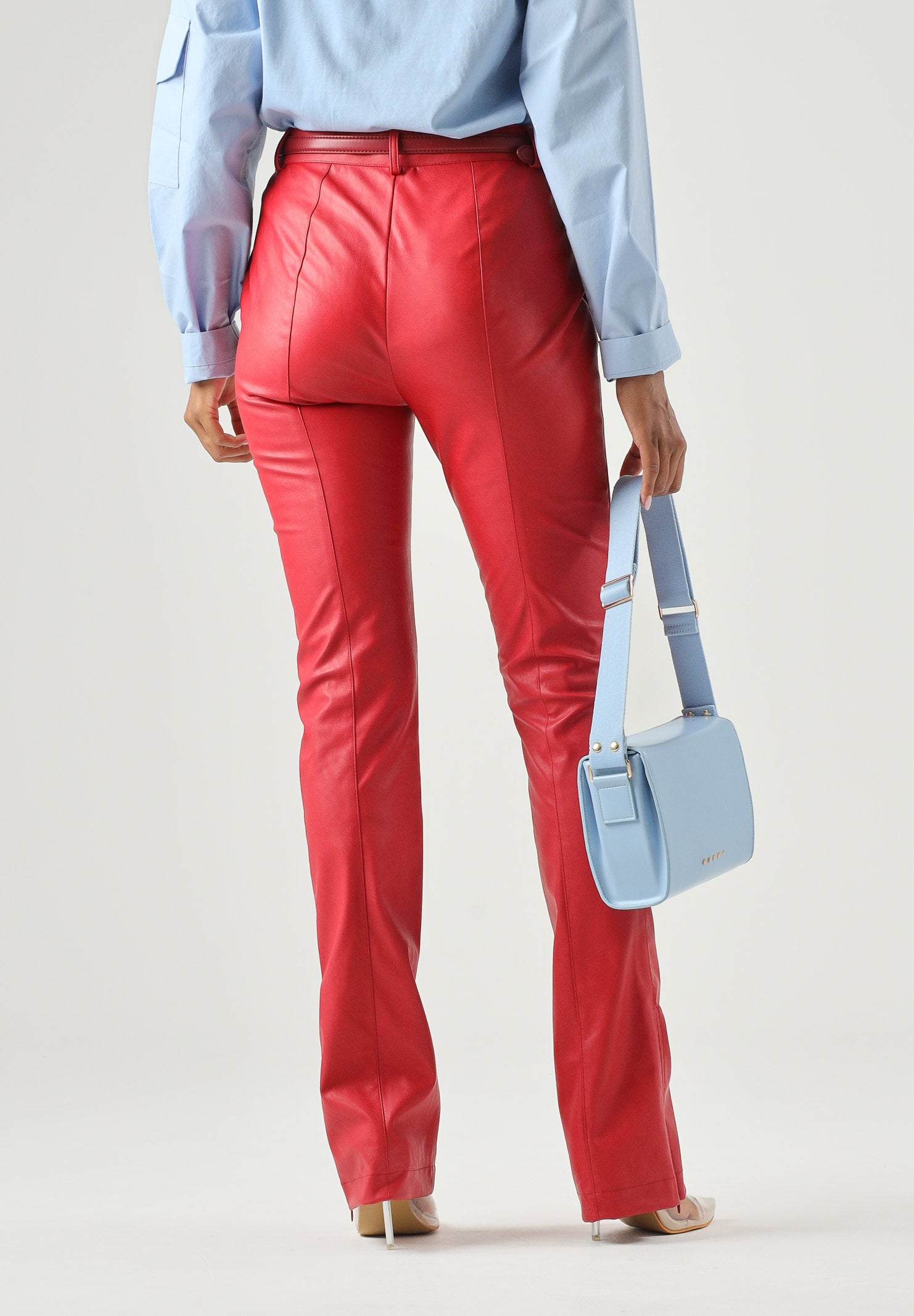 PINKO Pantaloni FLARE rosso-rosa porpora da donna. 107127A3EQ R45 PINKO