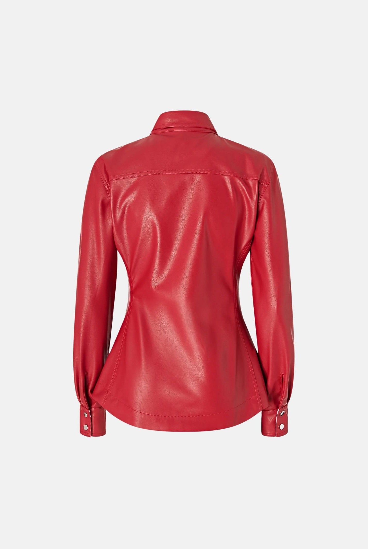 PINKO CAMBRIA Camicia effetto nappa rosso-porpora da donna con finitura lucida <BR/> 107128A3EQ R45 PINKO