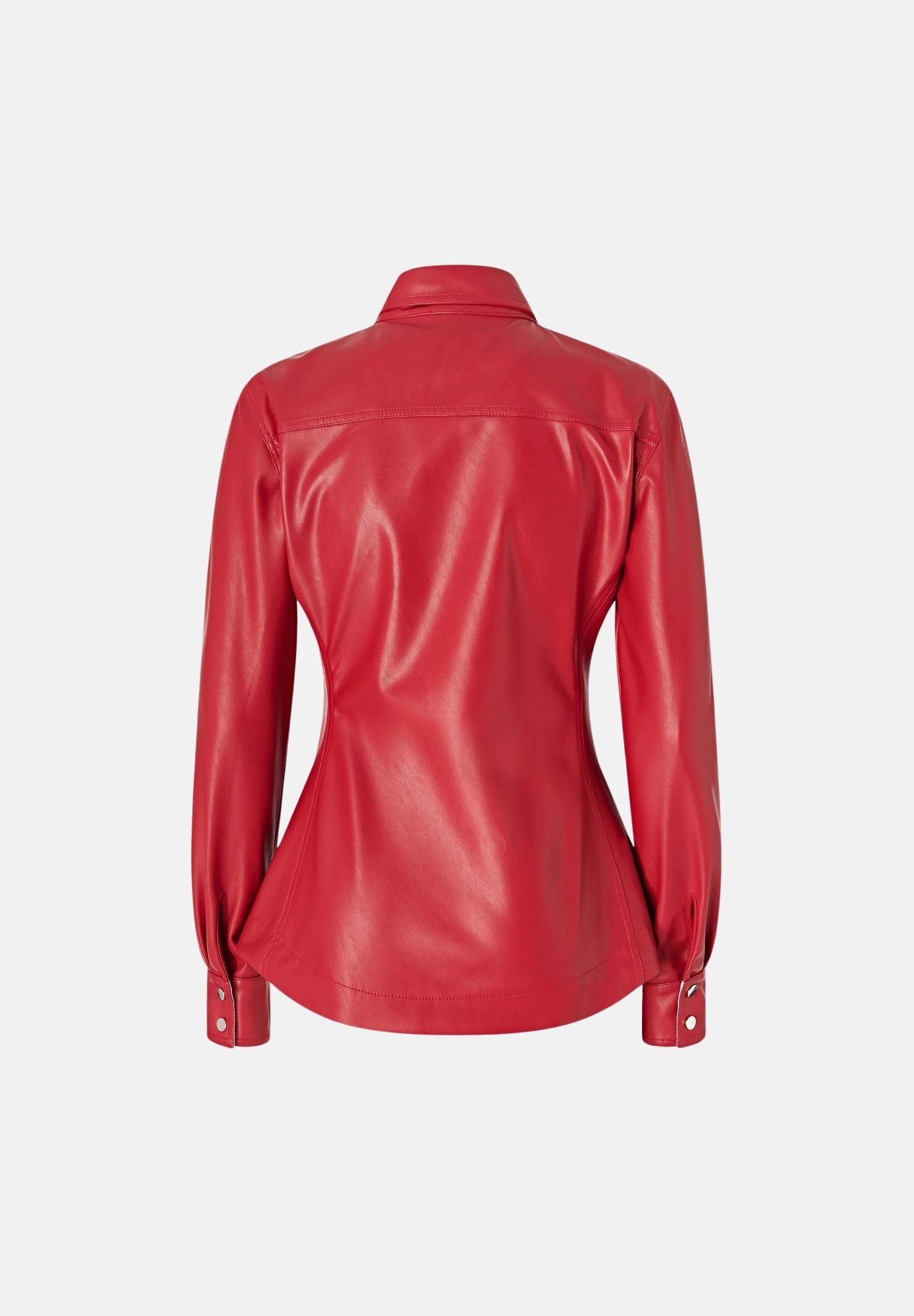 PINKO CAMBRIA Camicia effetto nappa rosso-porpora da donna con finitura lucida <BR/> 107128A3EQ R45 PINKO
