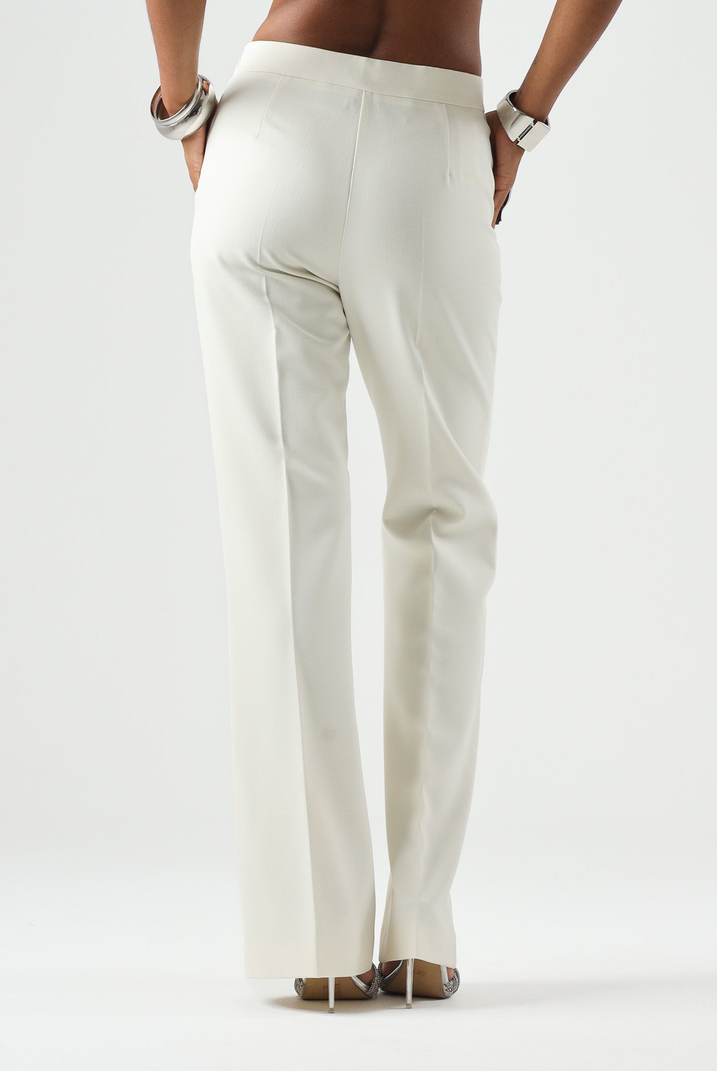 PINKO Pantaloni PEONIA eleganti bianco gelato bianco, donna con piega stirata 107193A3DA Z00 PINKO