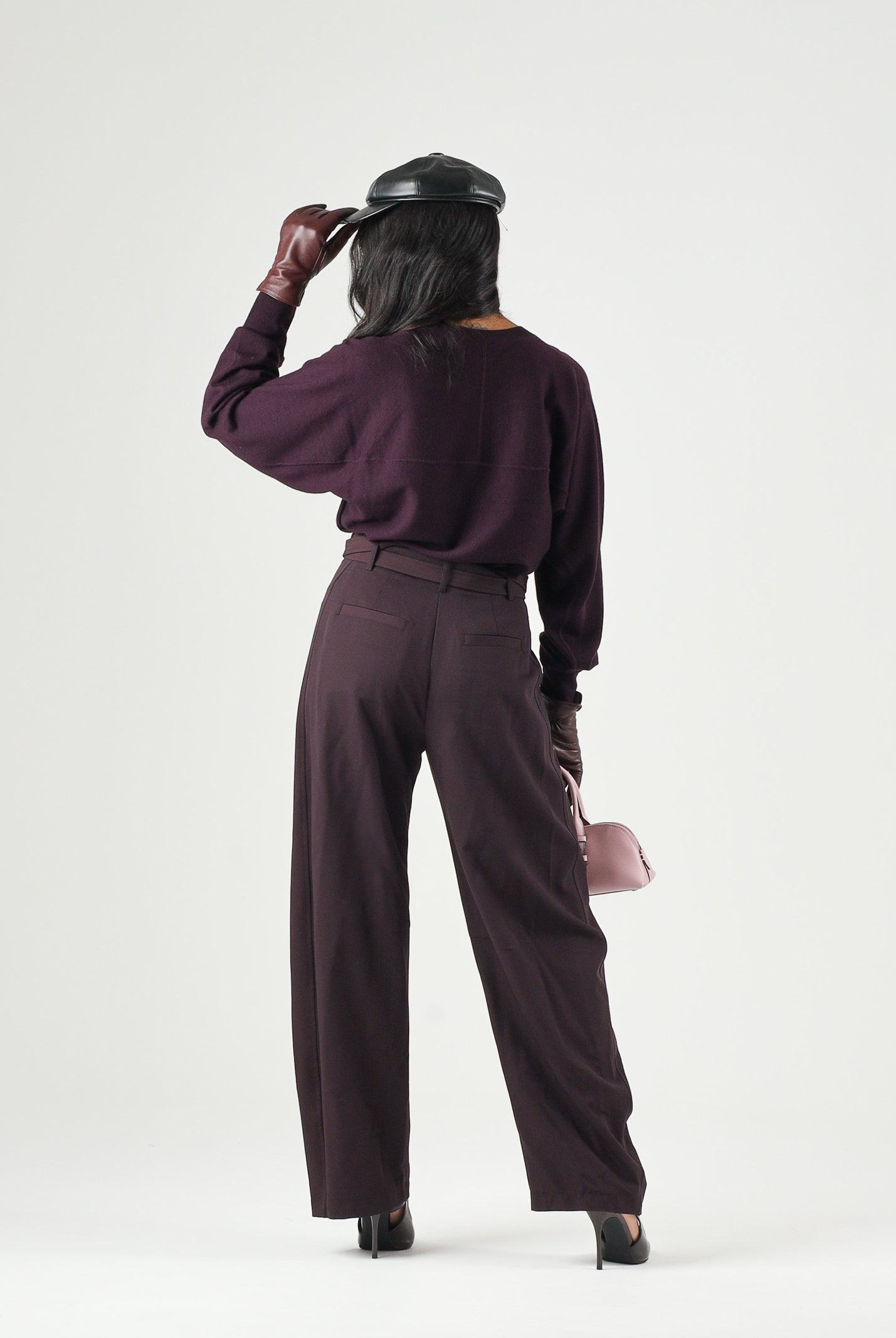 PINKO Pantaloni NEW LEXY CON CINTURA Bordeaux scuro da donna 107201A18E RR7 PINKO