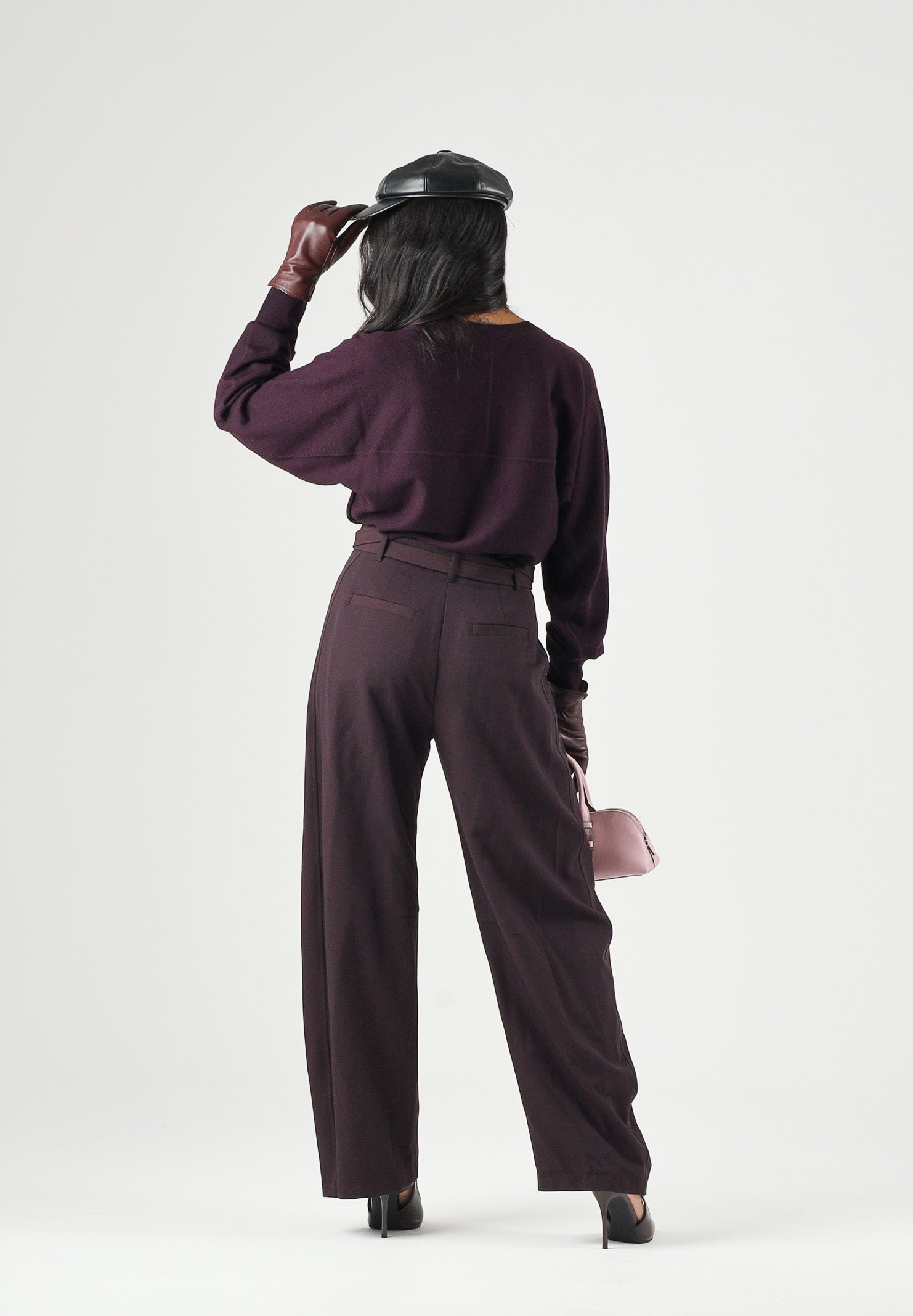 PINKO Pantaloni NEW LEXY CON CINTURA Bordeaux scuro da donna 107201A18E RR7 PINKO
