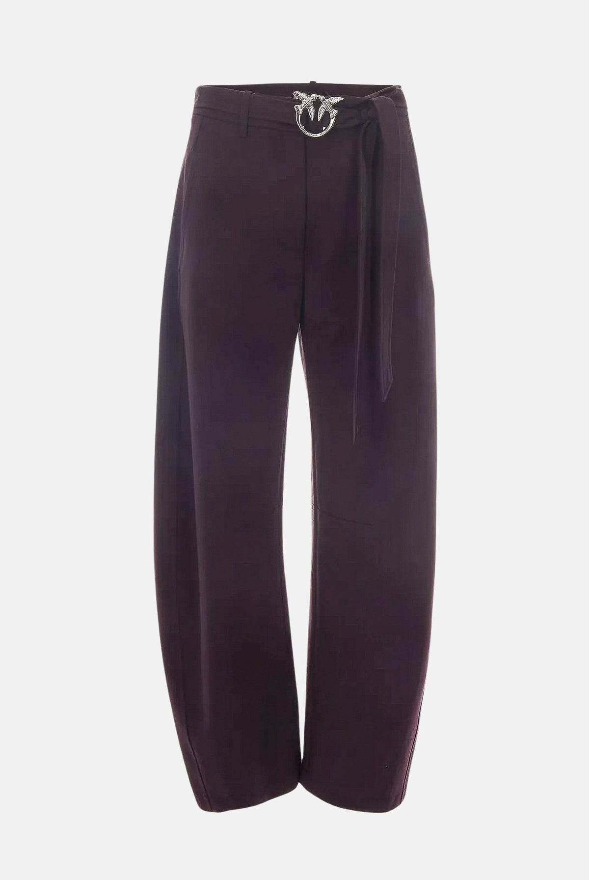 PINKO Pantaloni NEW LEXY bordeaux scuro da donna con cintura e fibbia Love Birds Diamond Cut. 107201A18E RR7 PINKO