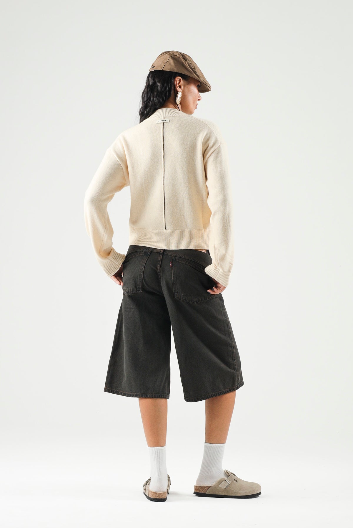 PINKO Maglione girocollo SPARTA SWEATER rugiada gelata-beige da donna con lavorazione essenziale 107205A3G1 C15 PINKO