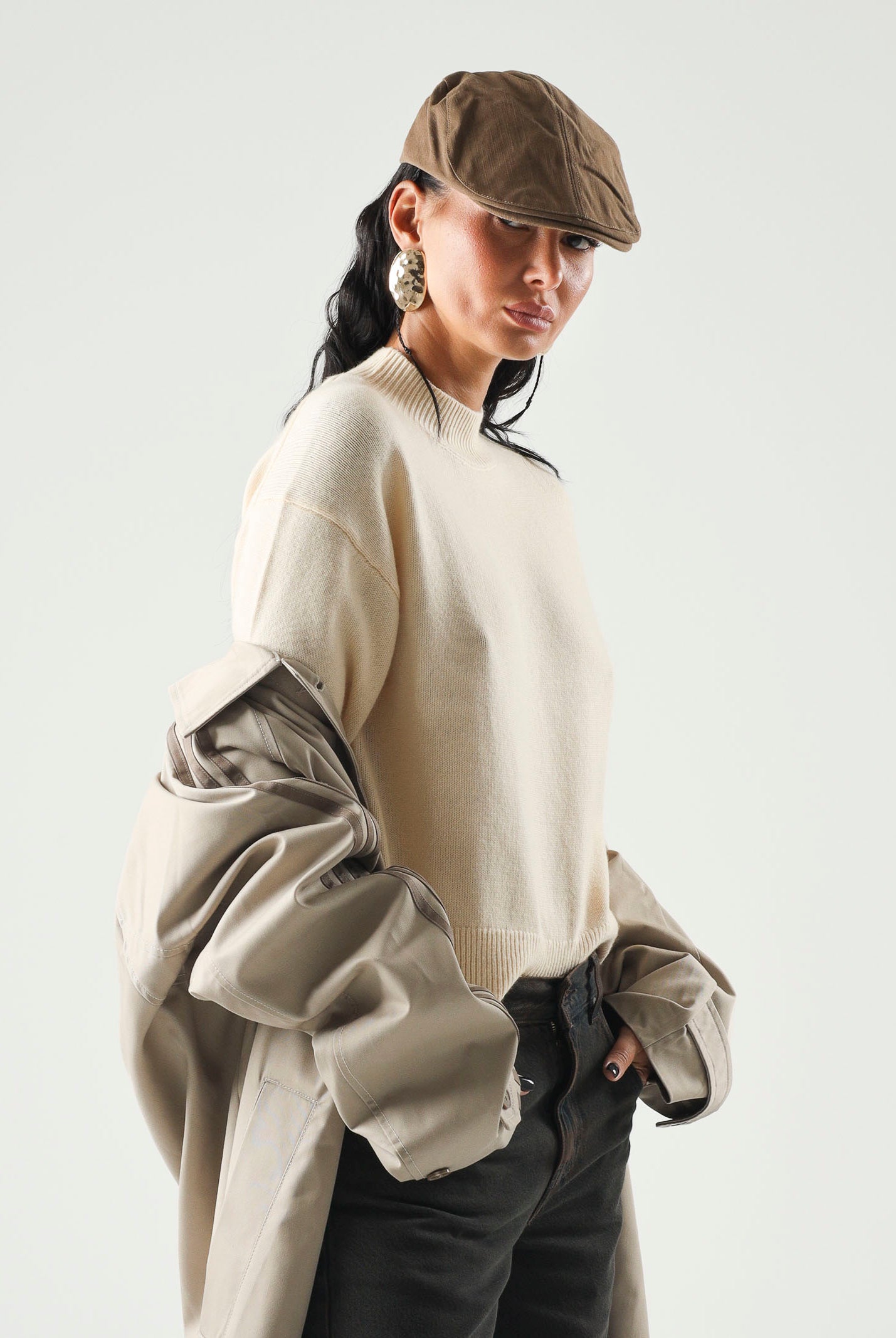 PINKO Maglia SPARTA SWEATER rugiada gelata-beige da donna con lavorazione essenziale 107205A3G1 C15 PINKO