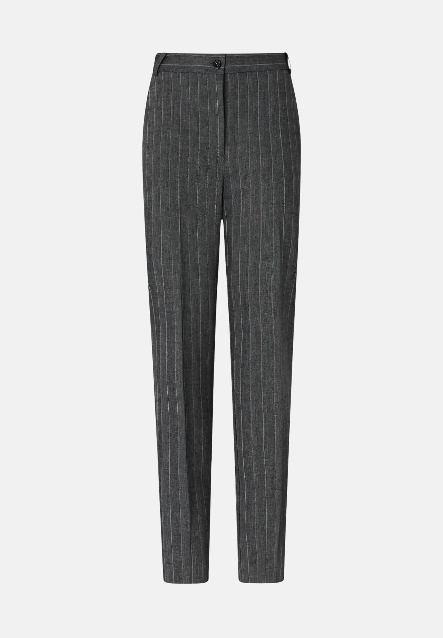 PINKO Pantaloni PLEIONE in misto lana multigrigio da donna con fantasia a piega <BR/> 107264A3FF IN4 PINKO