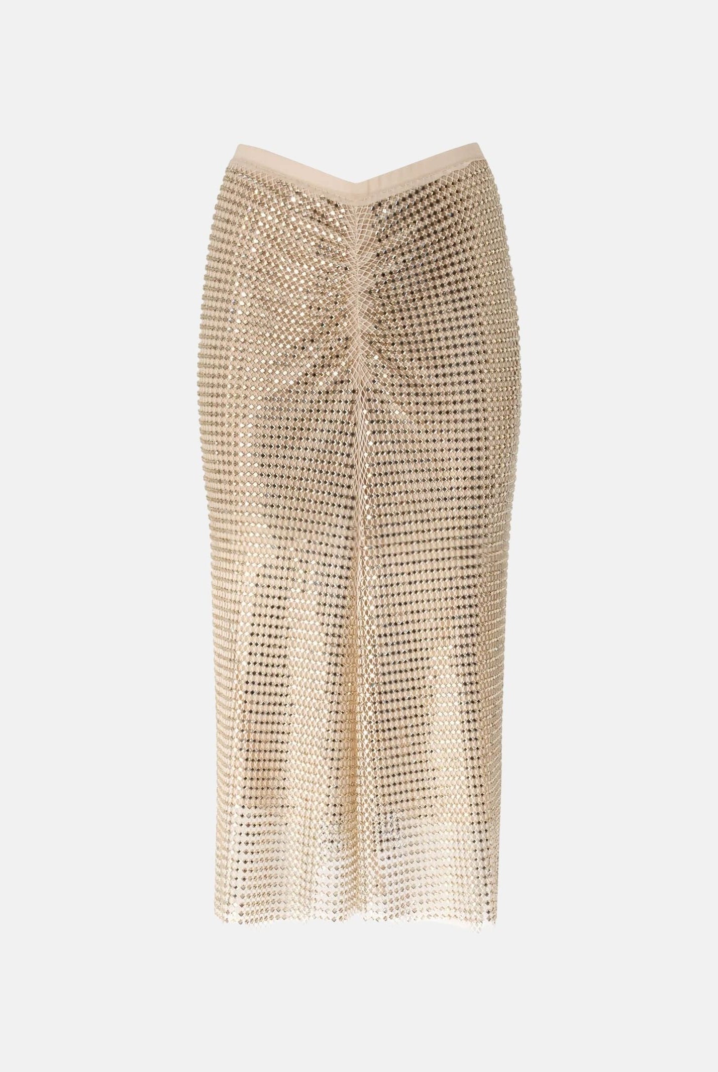 PINKO Gonna BERLINO longuette Oro Metallico da donna con frange 107323A3IH H78 PINKO
