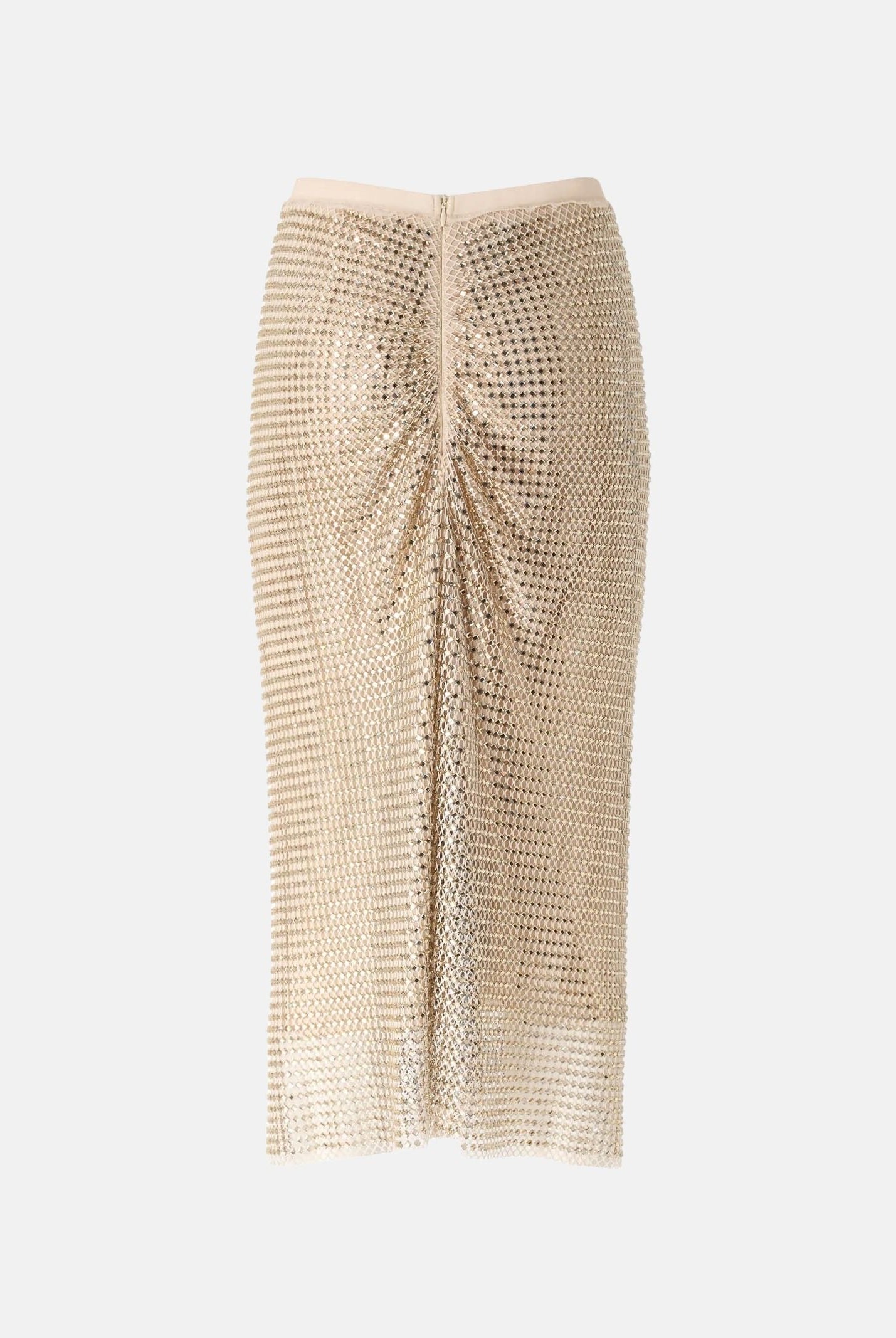 PINKO Gonna BERLINO longuette Oro Metallico da donna con frange 107323A3IH H78 PINKO