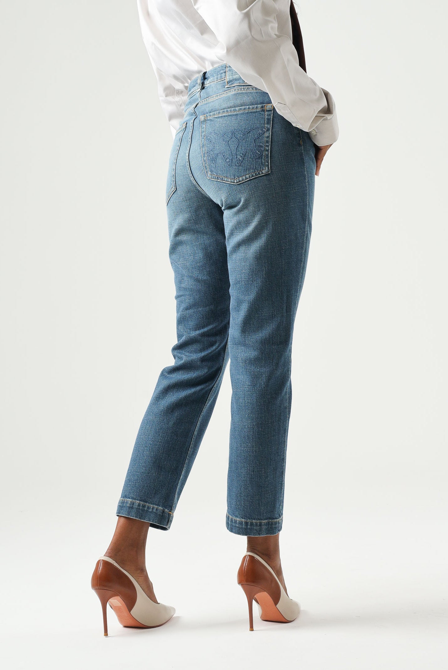 PINKO Jeans SUE Lavaggio Medio blu da donna con effetto sfumato 107385A3KA PJD PINKO