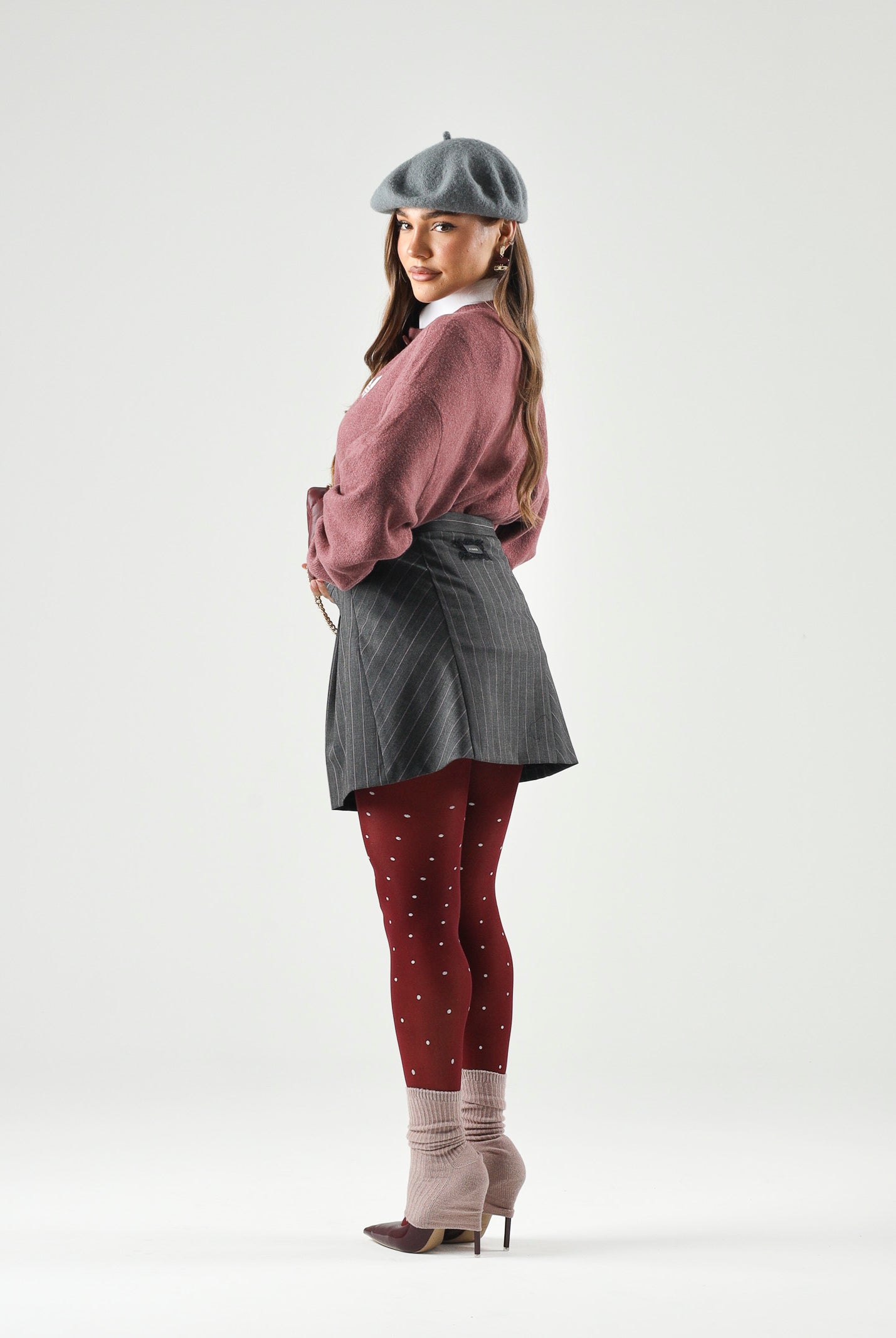 PINKO Gonna GIUNCO SKIRT Multicolor Grey-Pink, grigio e rosa, donna. 107416A3FF IN4 PINKO