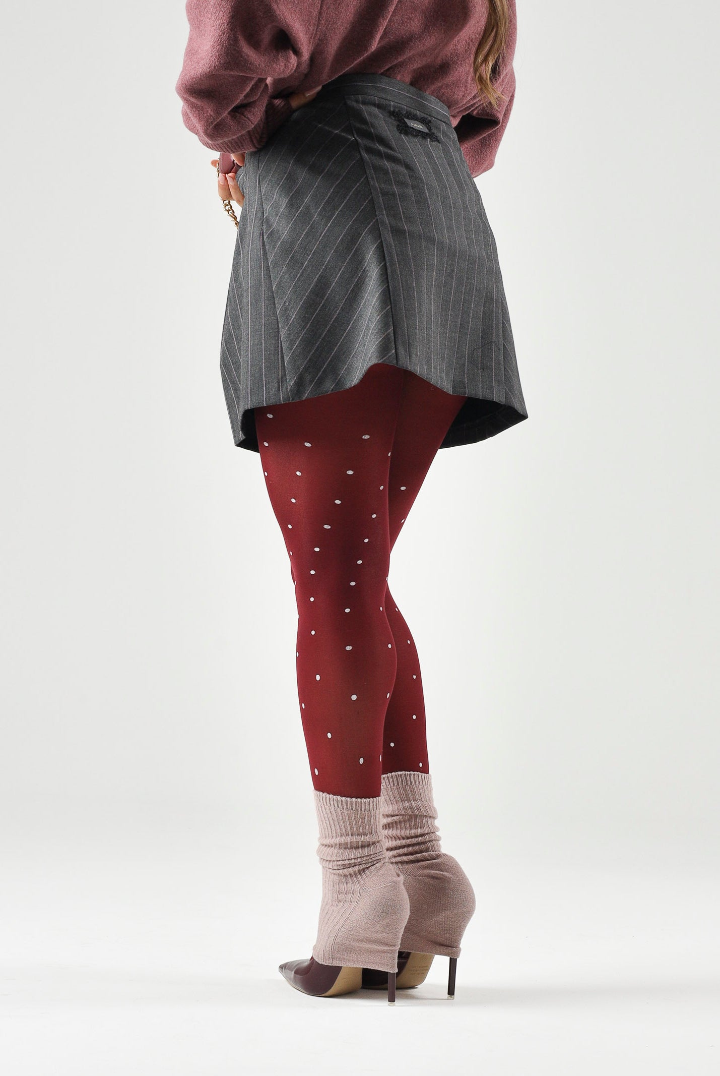 PINKO Gonna GIUNCO SKIRT Multicolor Grey-Pink, grigio e rosa, donna. 107416A3FF IN4 PINKO