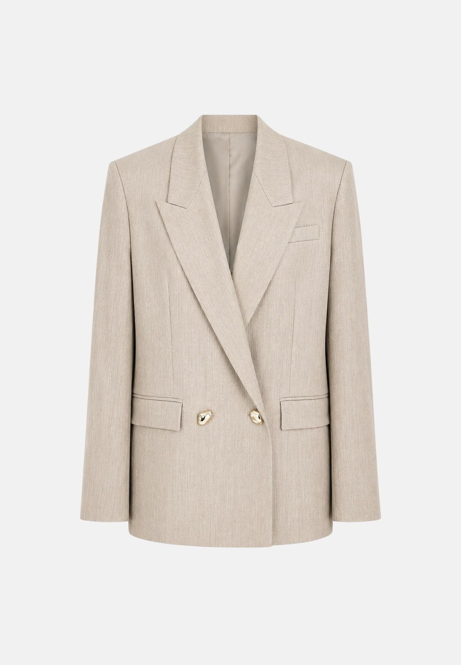 PINKO Blazer DOPPIOPETTO METALLIZZATO multi beige e oro da donna 107421A3G4 CH3 PINKO