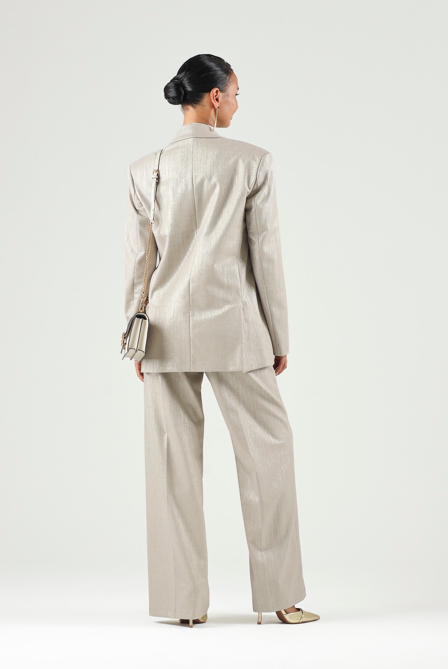 PINKO Blazer DOPPIOPETTO METALLIZZATO multi beige e oro da donna 107421A3G4 CH3 PINKO