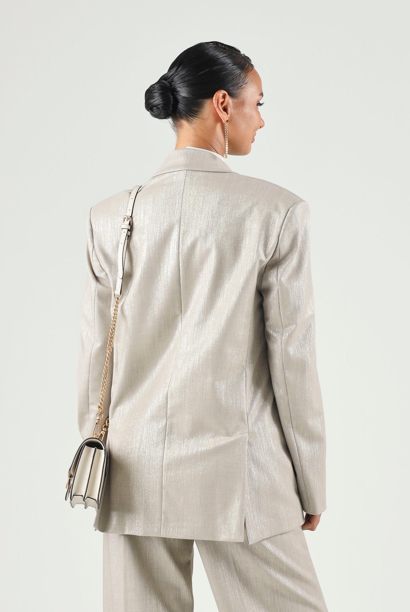 PINKO Blazer DOPPIOPETTO METALLIZZATO multi beige e oro da donna 107421A3G4 CH3 PINKO