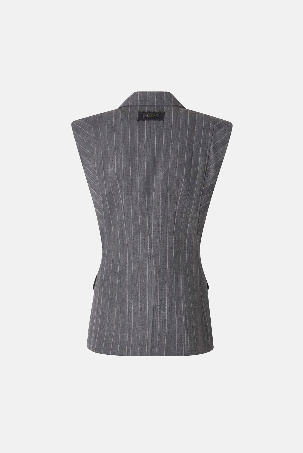 PINKO Gilet GENISTA grigio e rosa per donna con motivi gessati e spalle strutturate 107428A3FF IN4 PINKO