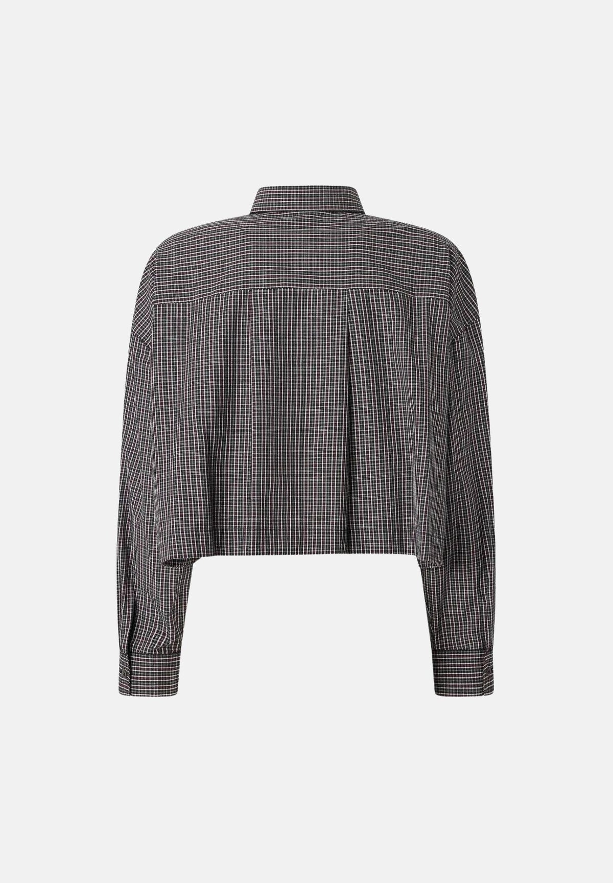 PINKO Camicia CARLINA cropped a quadretti con cravatta nero-bianco da donna 107453A3FQ ZF6 PINKO