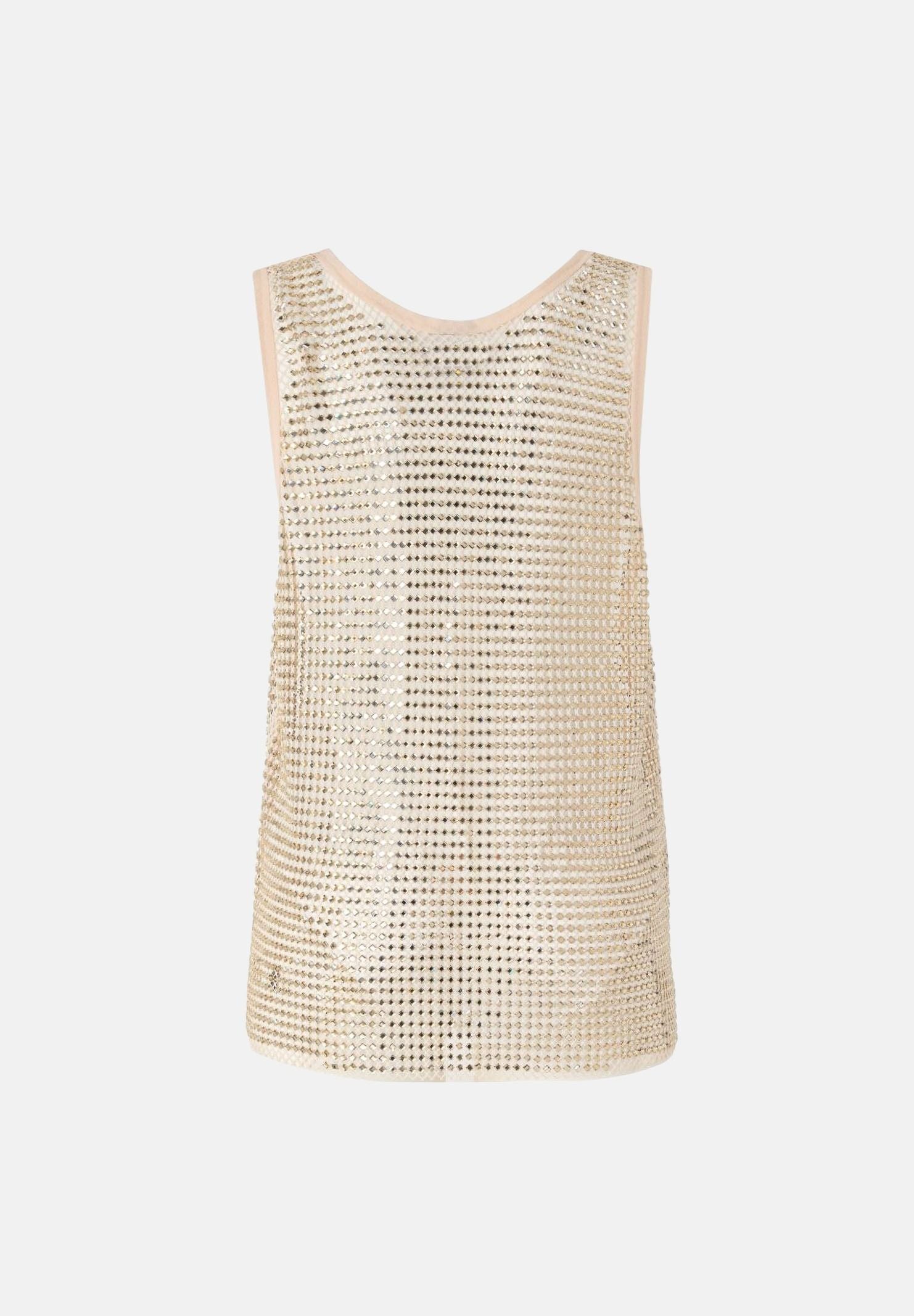 PINKO Top DYANE Crochet Oro Metallico da donna con lavorazione traforata 107518A3IH H78 PINKO
