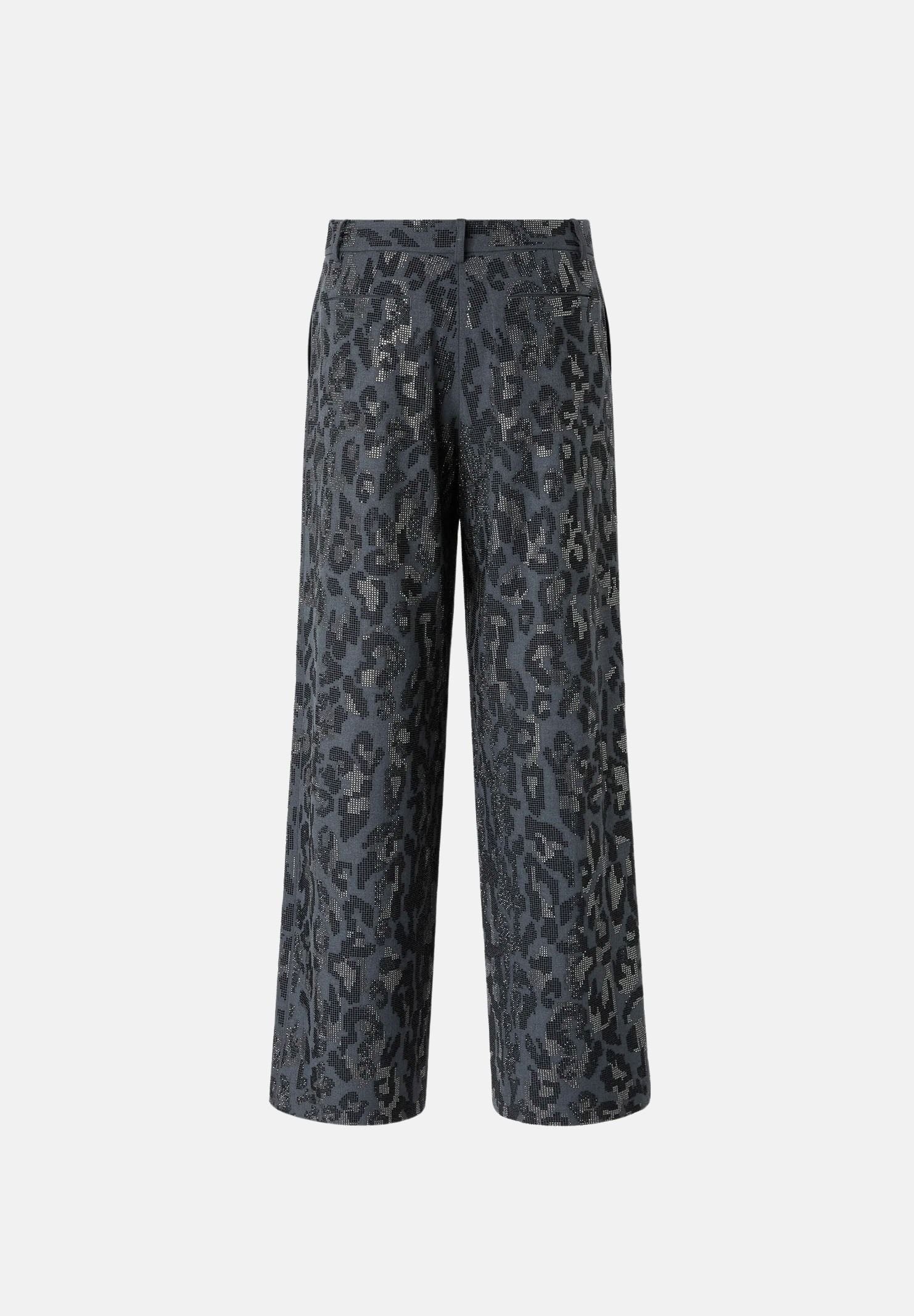 PINKO Pantaloni JEEP grey dark, grigio scuro da donna con stampa animalier 107520A3GO I90 PINKO